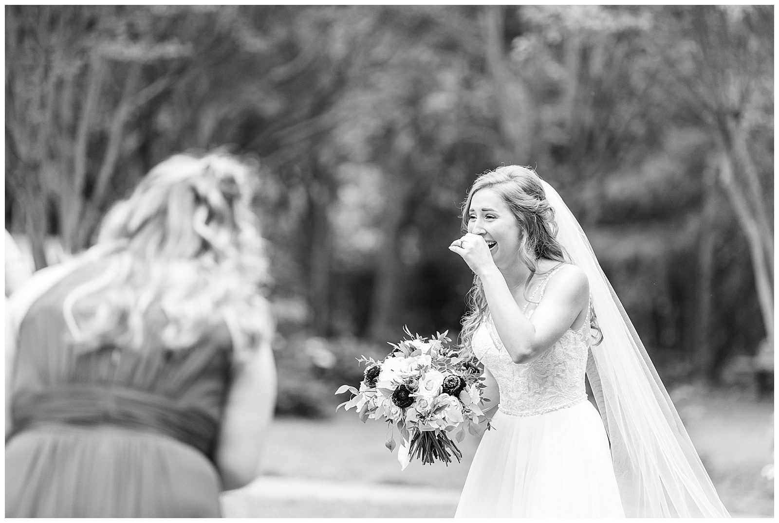 Matching Red Themed Bridesmaid Dresses from Elegant Modern Red and Navy Blue Themed Wedding in Charlotte, NC | check out the full wedding at KevynDixonPhoto.com
