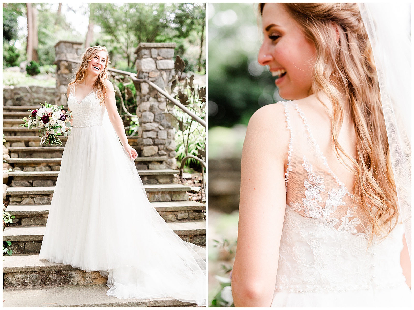 Gorgeous Bride in Simple V-Neck Lace wedding dress from Elegant Modern Summer Wedding in Charlotte, NC | check out the full wedding at KevynDixonPhoto.com