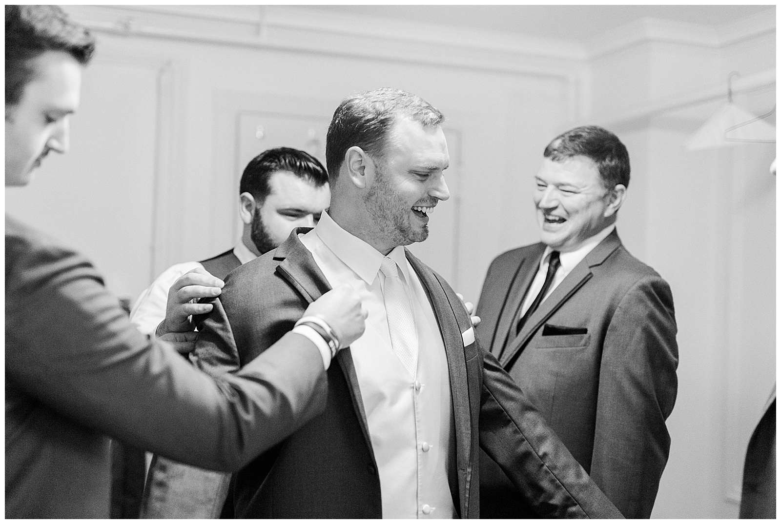 Guys Getting Ready in 1940s Modern Vintage Wedding in Charlotte, NC | check out the full wedding at KevynDixonPhoto.com 