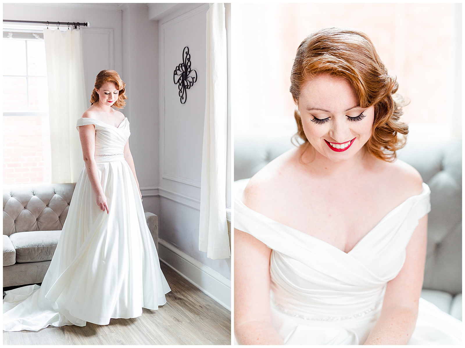 Gorgeous Red-Haired Bride in 1940s Modern Vintage Wedding in Charlotte, NC | check out the full wedding at KevynDixonPhoto.com 