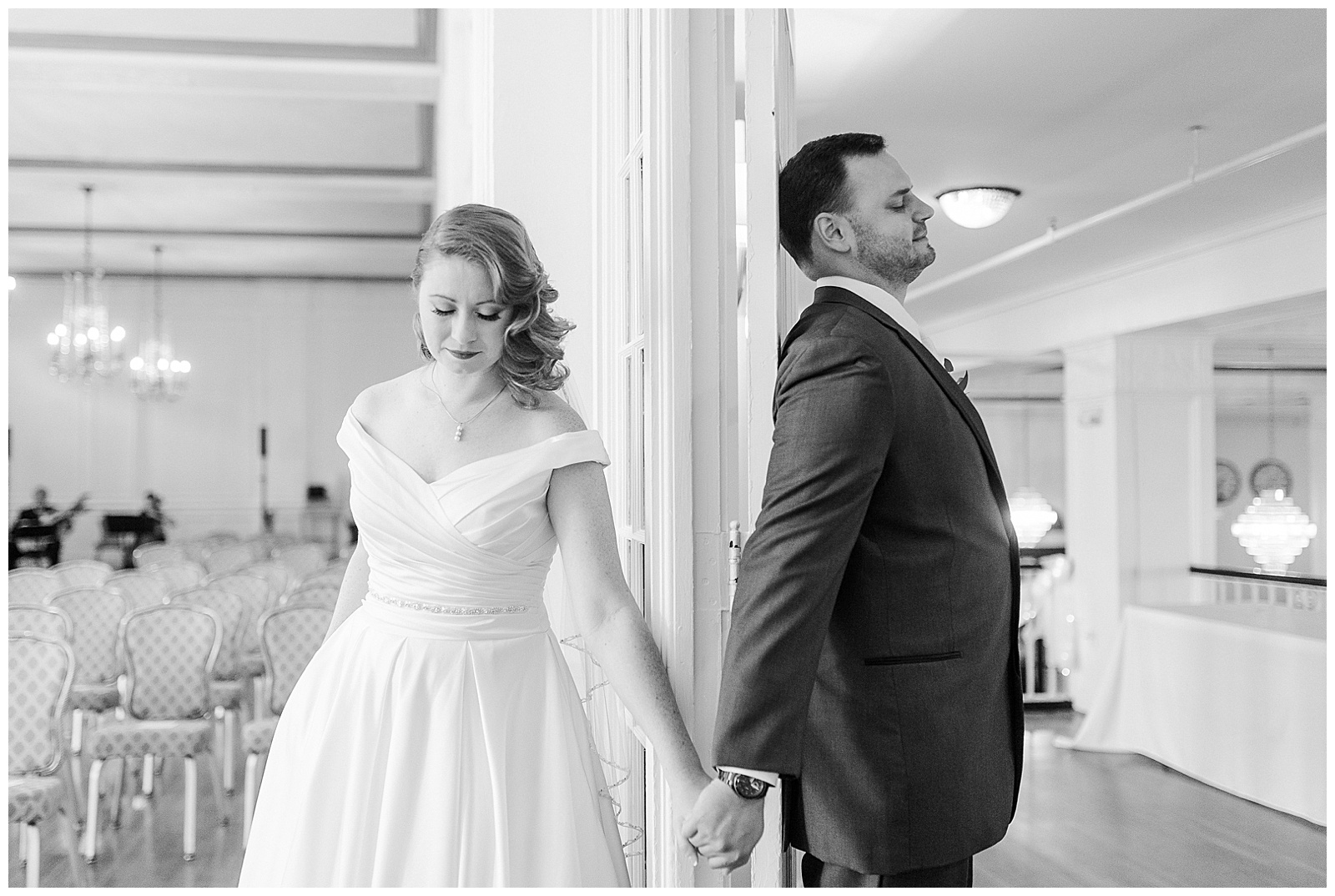 Emotional Prayer with Gorgeous Red-Haired Bride and Her Groom before 1940s Modern Vintage Wedding in Charlotte, NC | check out the full wedding at KevynDixonPhoto.com
