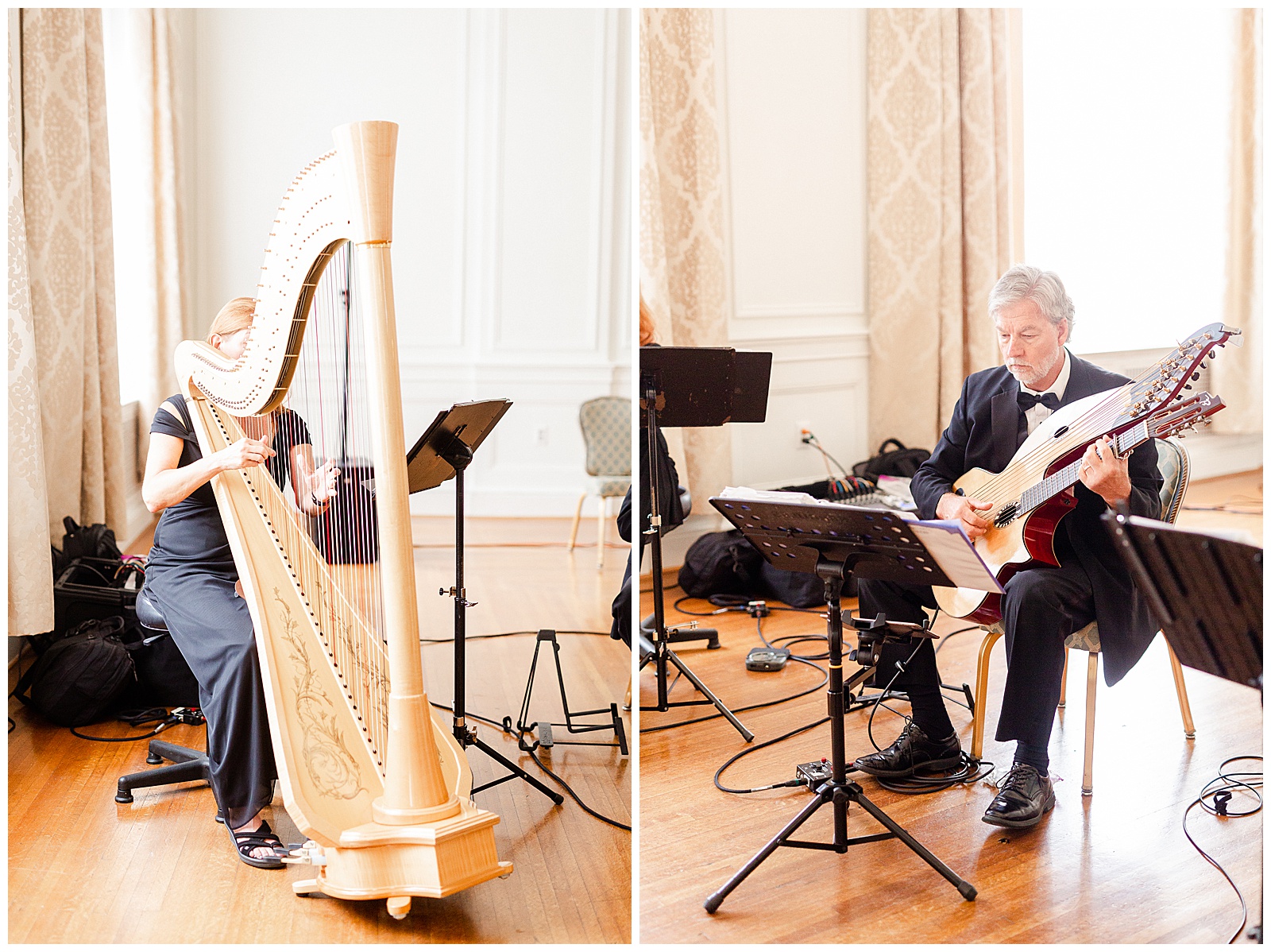 Elegant floral indoor venue and live musicians in 1940s Modern Vintage Wedding in Charlotte, NC | check out the full wedding at KevynDixonPhoto.com 