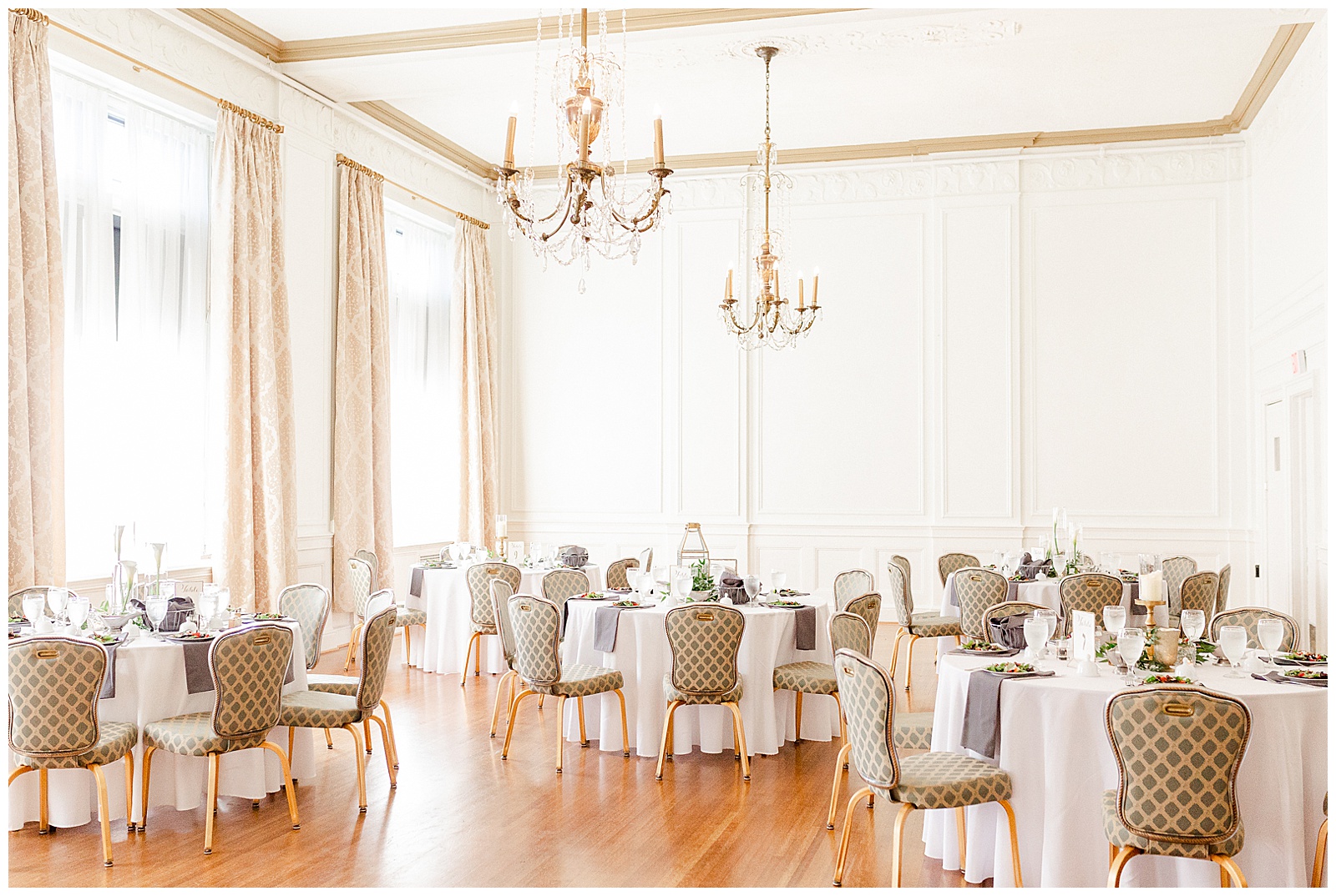 Elegant indoor table seating and decor in Gorgeous 1940s Modern Vintage Wedding in Charlotte, NC | check out the full wedding at KevynDixonPhoto.com 