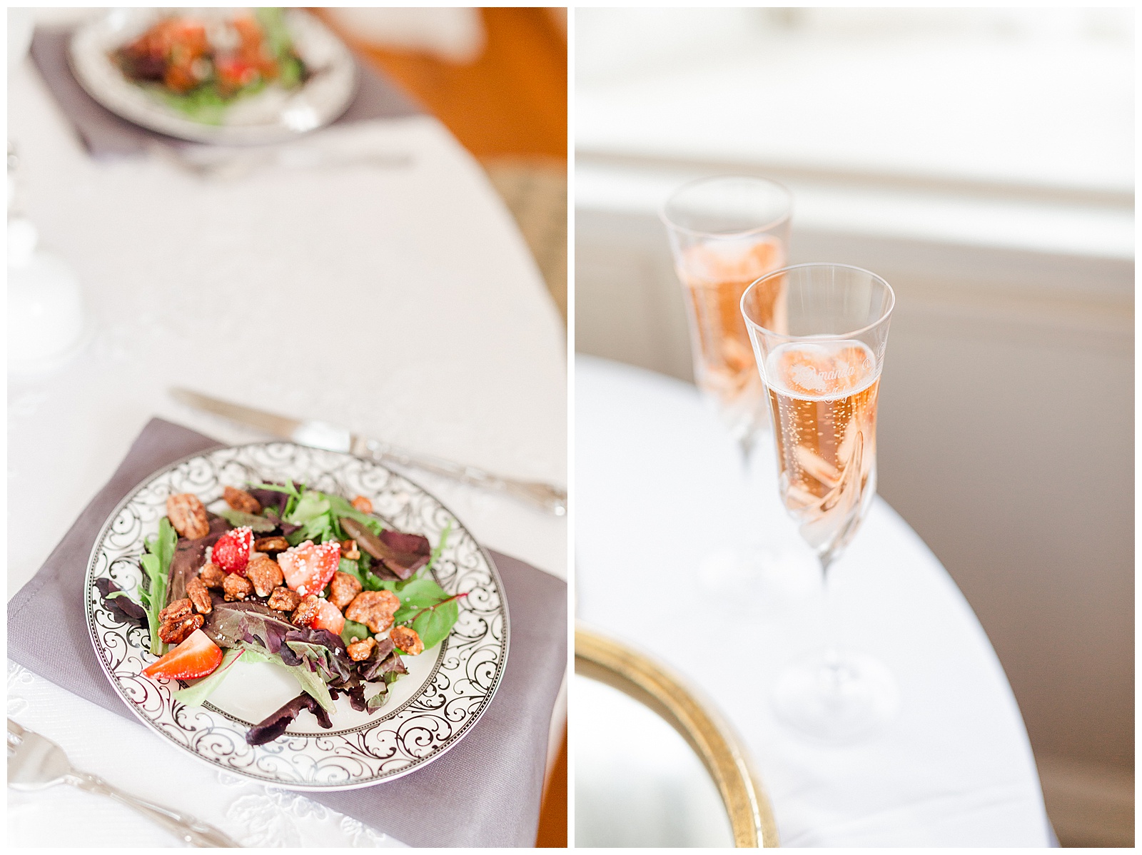 Delicious catered dinner and drinks for Gorgeous 1940s Modern Vintage Wedding in Charlotte, NC | check out the full wedding at KevynDixonPhoto.com 