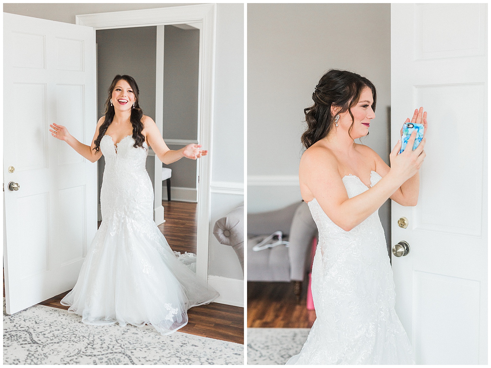 Bridesmaid First Look from Light and Airy Outdoor Wedding at Separk Mansion in Gastonia, NC | Kevyn Dixon Photography
