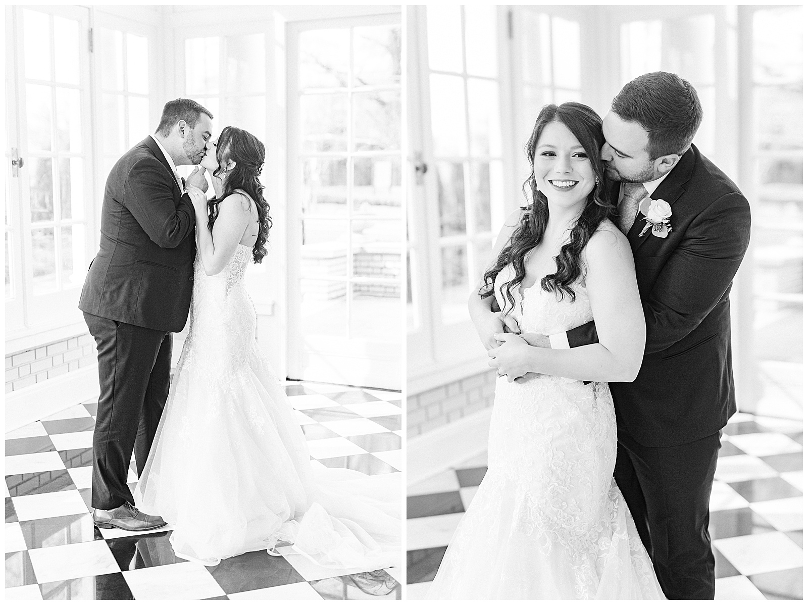 Adorable Indoor Bride Groom Portraits from Light and Airy Outdoor Wedding at Separk Mansion in Gastonia, NC | Kevyn Dixon Photography