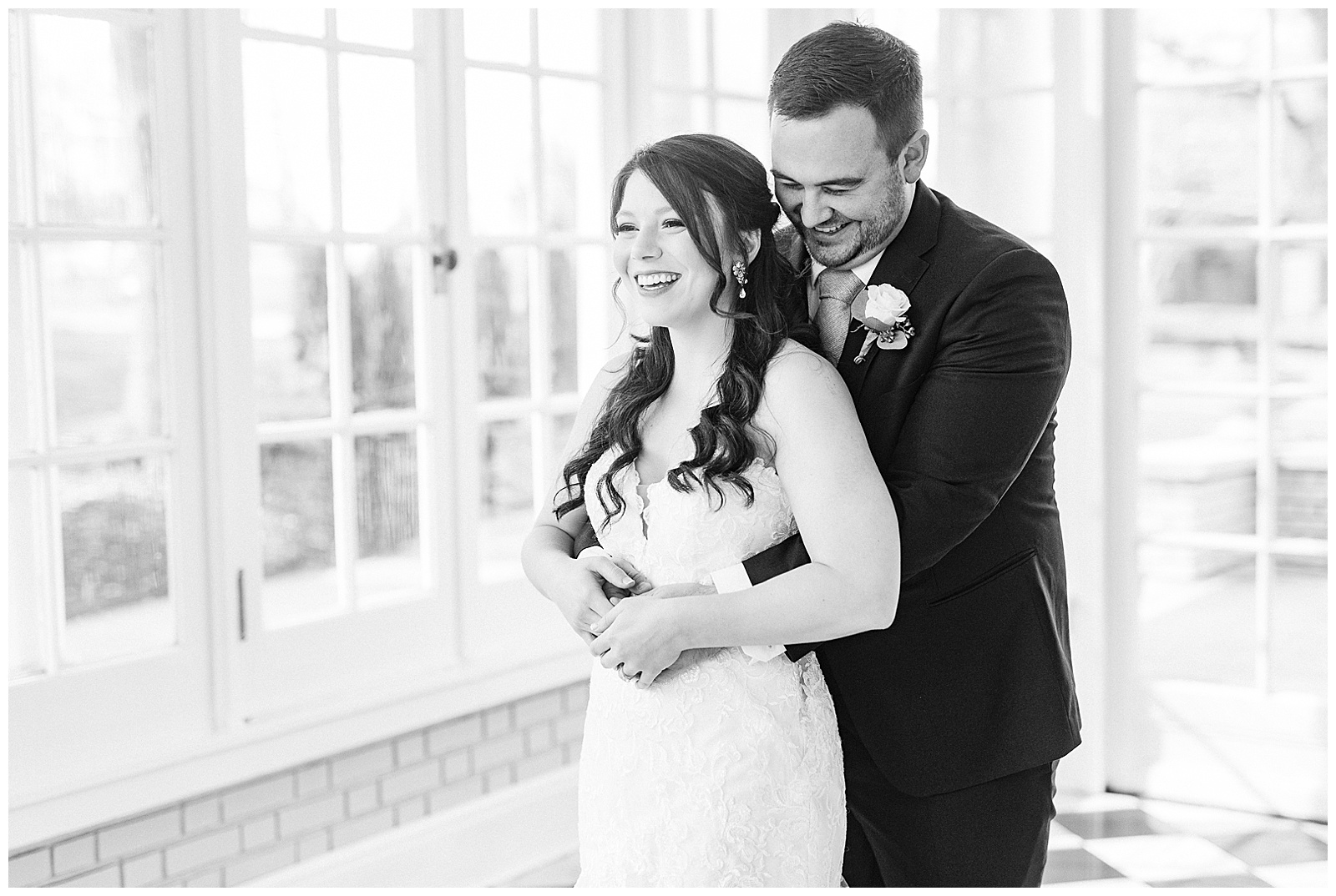 Adorable Indoor Bride Groom Portraits from Light and Airy Outdoor Wedding at Separk Mansion in Gastonia, NC | Kevyn Dixon Photography
