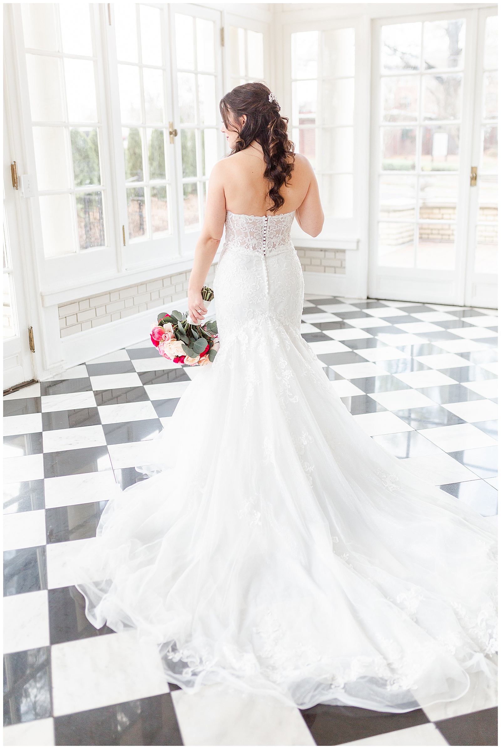 Bride's Lace Wedding Dress Ideas from Light and Airy Outdoor Wedding at Separk Mansion in Gastonia, NC | Kevyn Dixon Photography