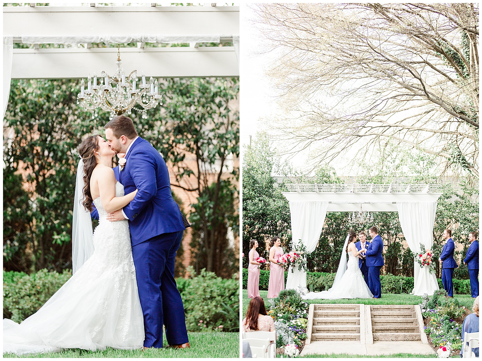 Intimate Wedding Ceremony from Light and Airy Outdoor Wedding at Separk Mansion in Gastonia, NC | Kevyn Dixon Photography