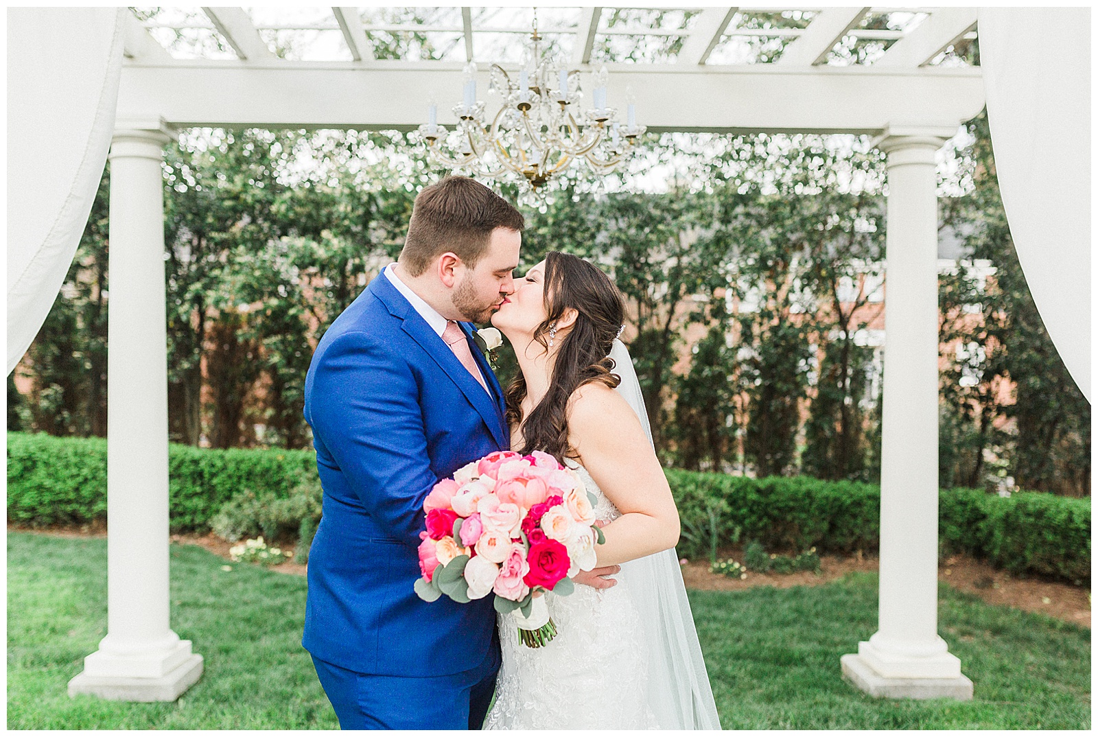 Adorable Light and Airy Bride Groom Outdoor Wedding Portraits at Separk Mansion in Gastonia, NC | Kevyn Dixon Photography