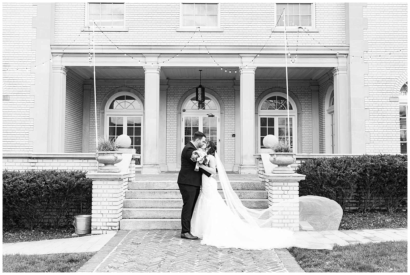 Adorable Light and Airy Bride Groom Outdoor Wedding Portraits at Separk Mansion in Gastonia, NC | Kevyn Dixon Photography
