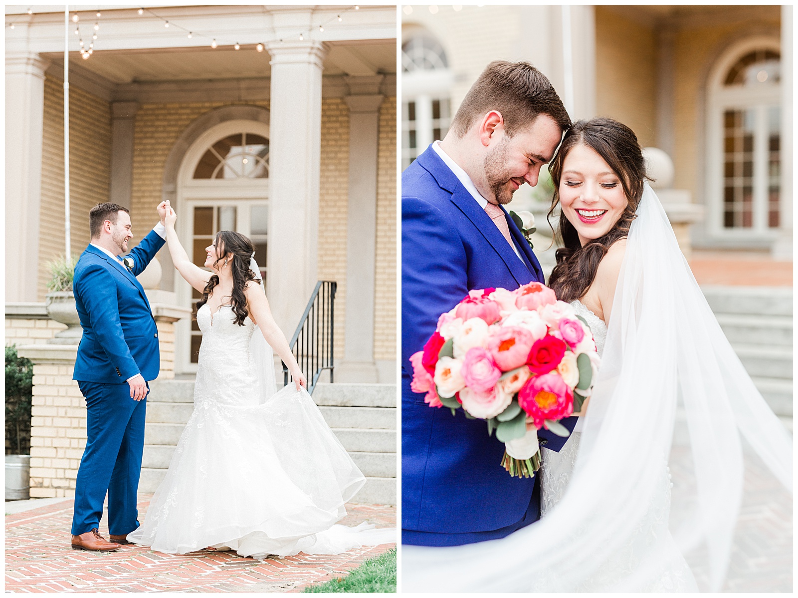 Adorable Light and Airy Bride Groom Outdoor Wedding Portraits at Separk Mansion in Gastonia, NC | Kevyn Dixon Photography