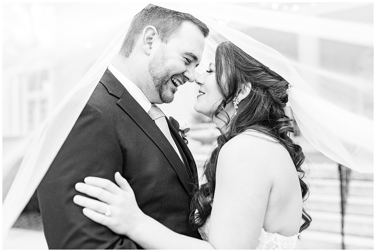 Adorable Light and Airy Bride Groom Outdoor Wedding Portraits at Separk Mansion in Gastonia, NC | Kevyn Dixon Photography