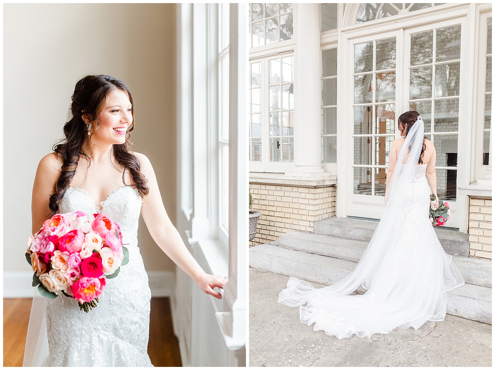 Adorable Light and Airy Bride Outdoor Wedding Portraits at Separk Mansion in Gastonia, NC | Kevyn Dixon Photography
