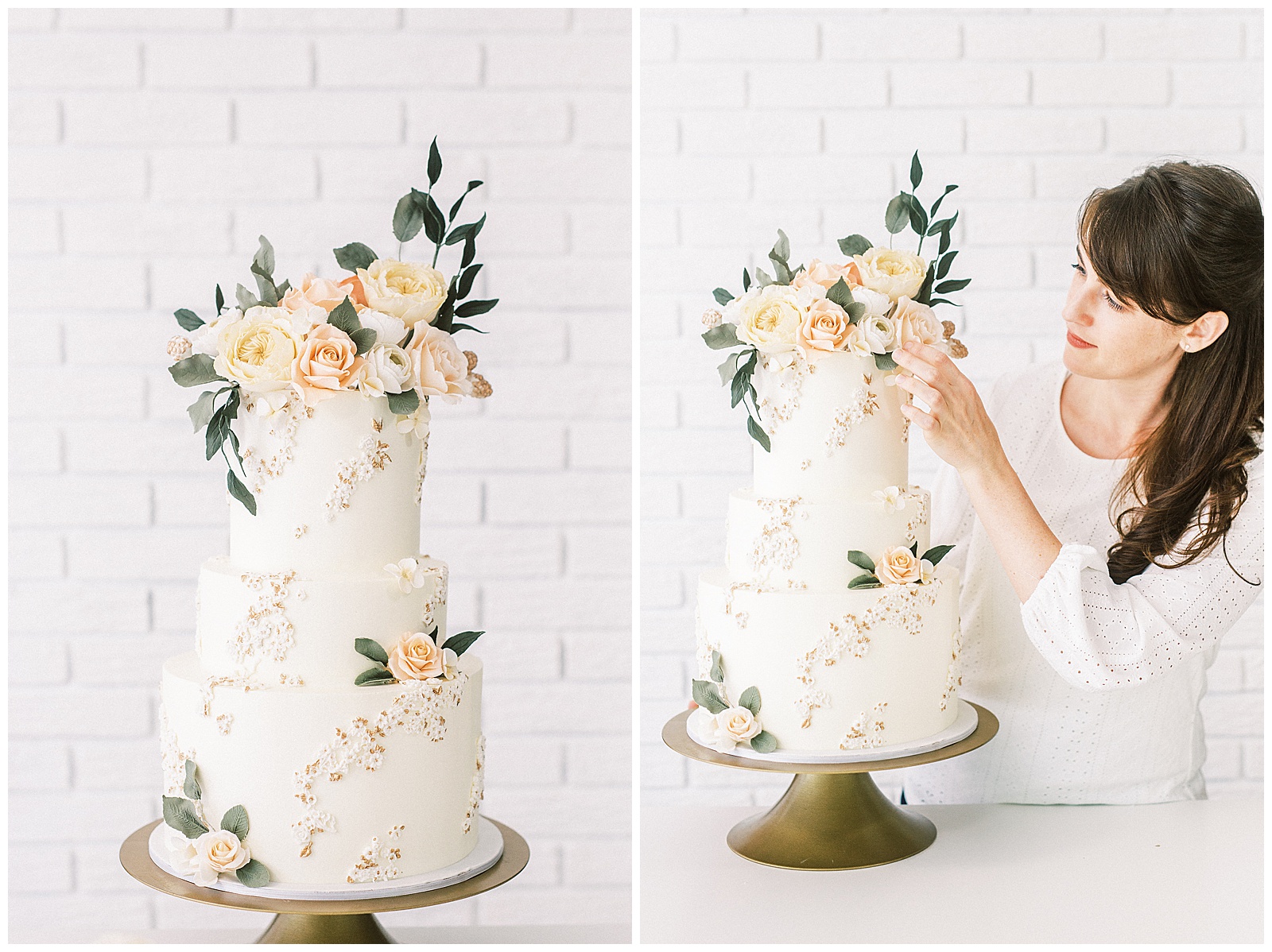 Charlotte NC Wedding Cake Designer Aryn Keogh at Delish Cakery Making Sugar Flowers