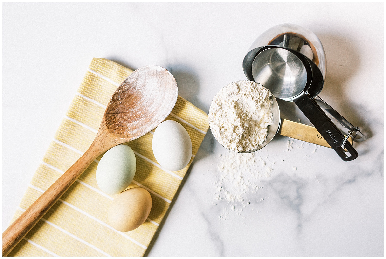 Delish Cakery Brand Photography of Eggs and Kitchen Baking Utensils