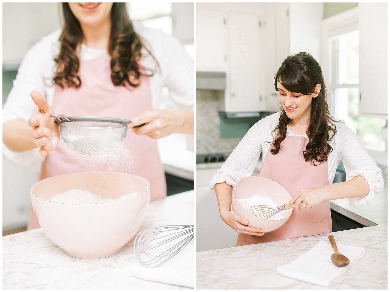 Charlotte NC Wedding Cake Designer Aryn Keogh Baking in her Kitchen