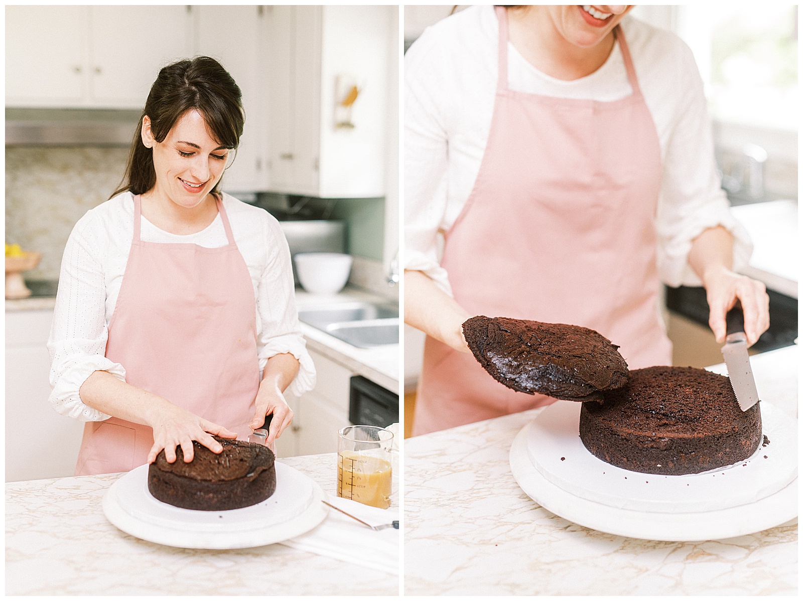 Charlotte NC Wedding Cake Designer Aryn Keogh Baking in her Kitchen