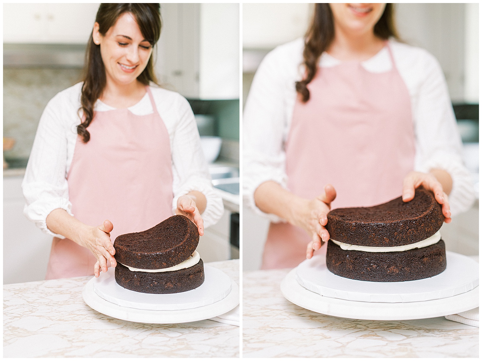 Charlotte NC Wedding Cake Designer Aryn Keogh Baking in her Kitchen