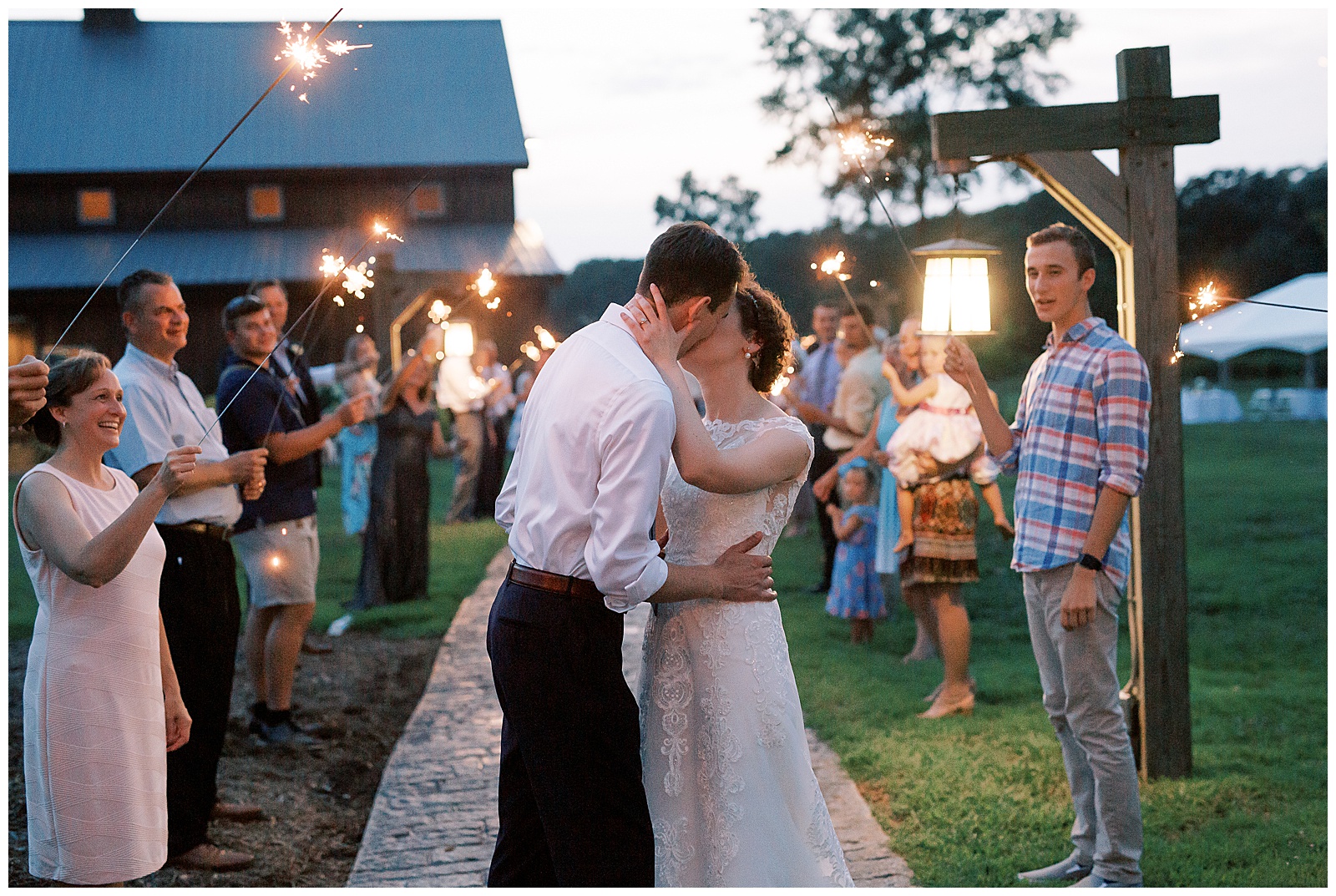 sparkler exit outdoor summer wedding