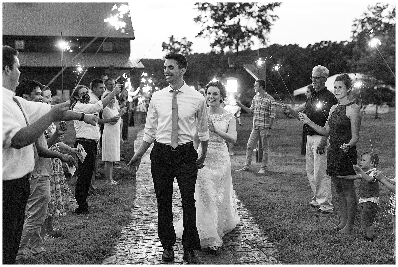 sparkler exit outdoor summer wedding