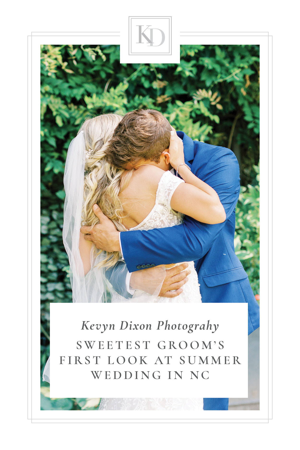 sweetest groom's first look at summer wedding in nc