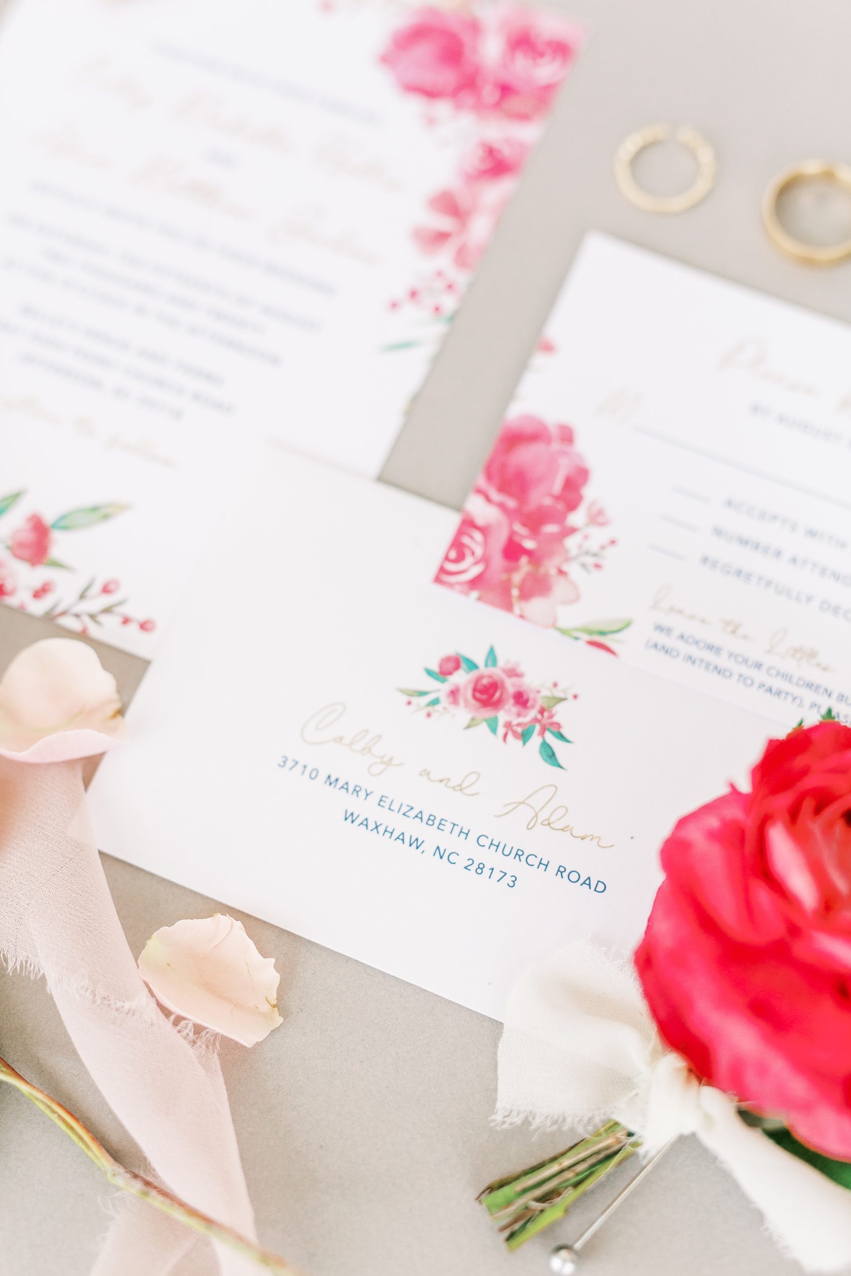 invitation suite for Belle's Venue wedding