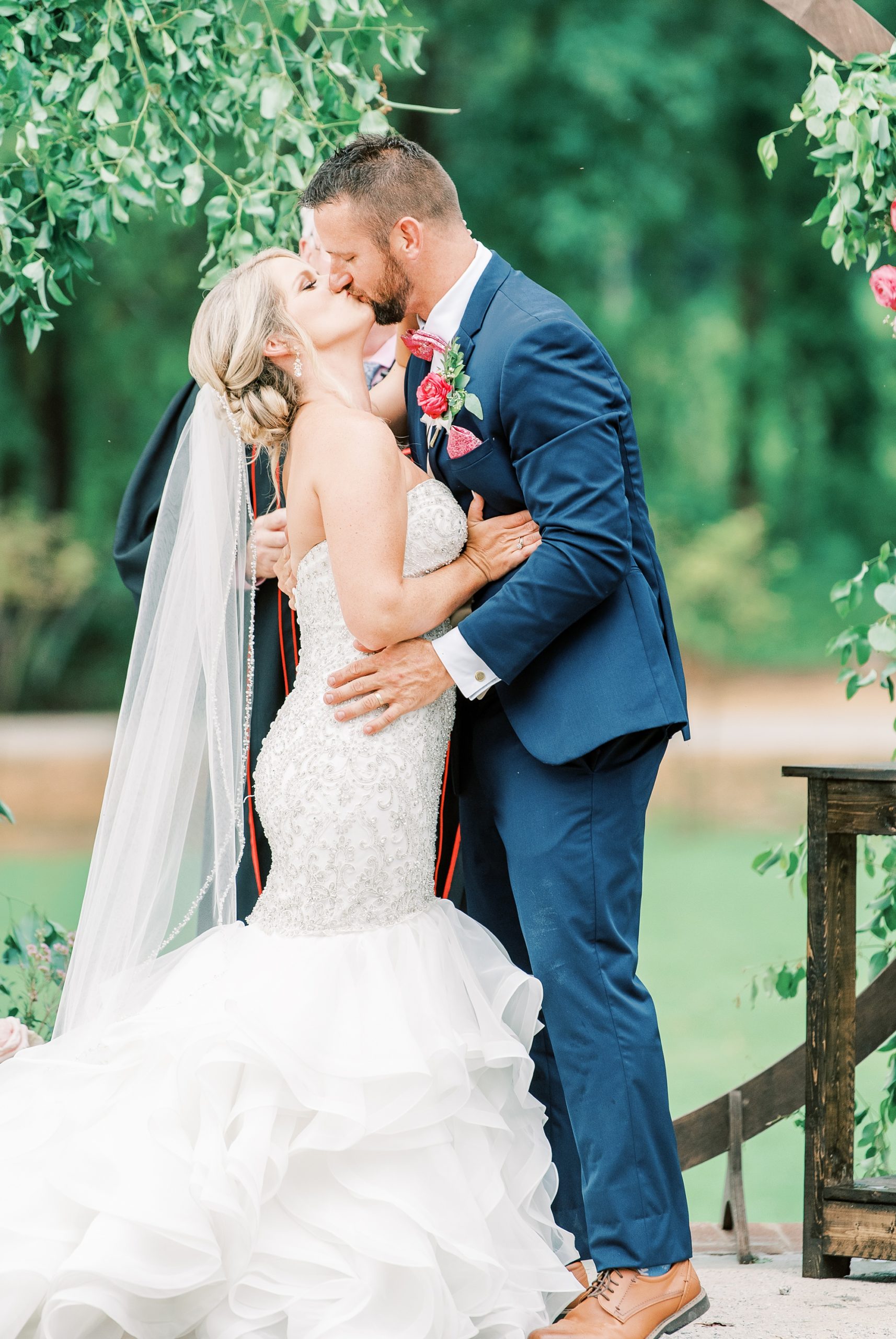 first kiss as husband and wife at Belle's Venue