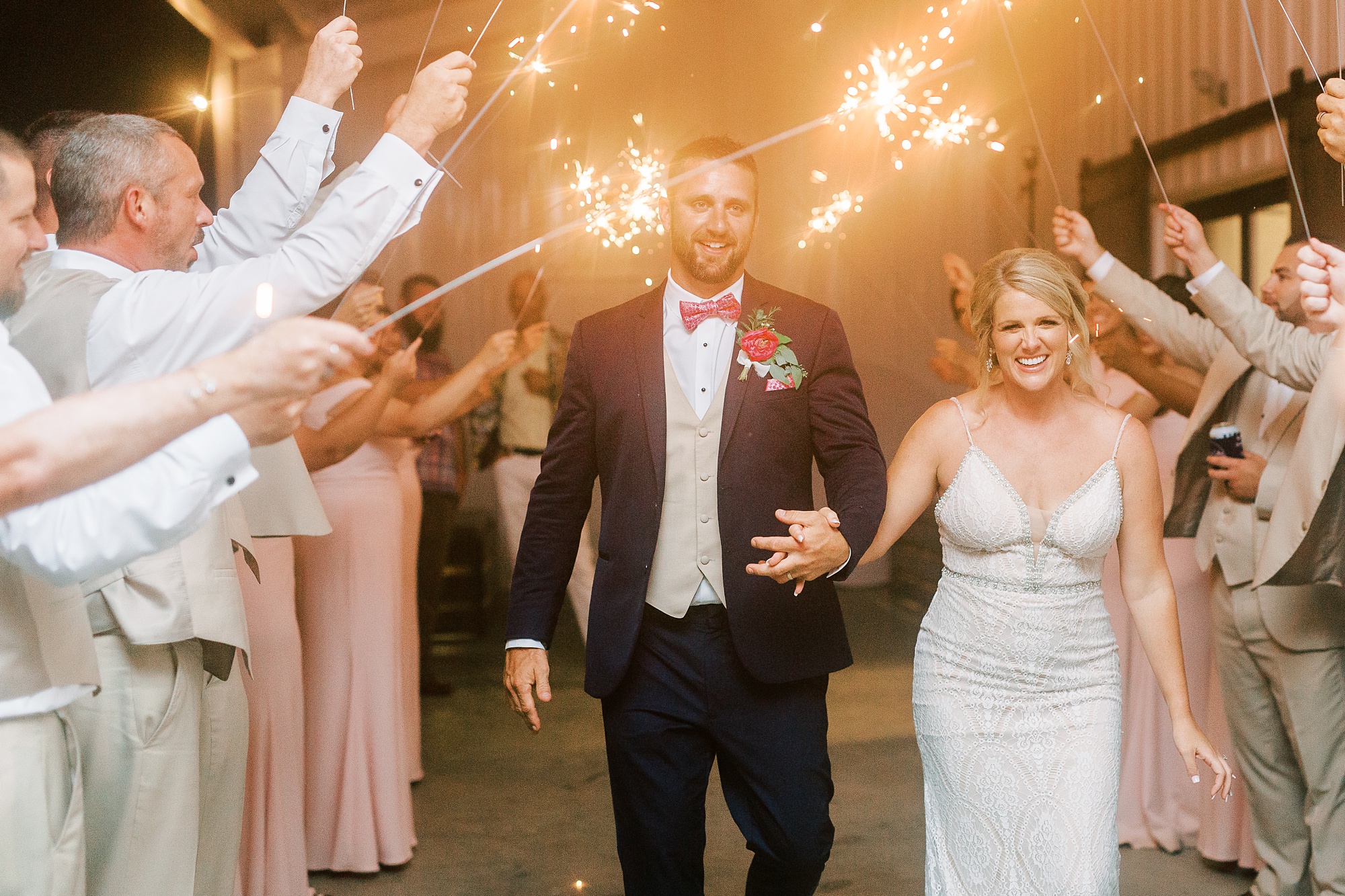 Belle's Venue sparkler exit for bride and groom