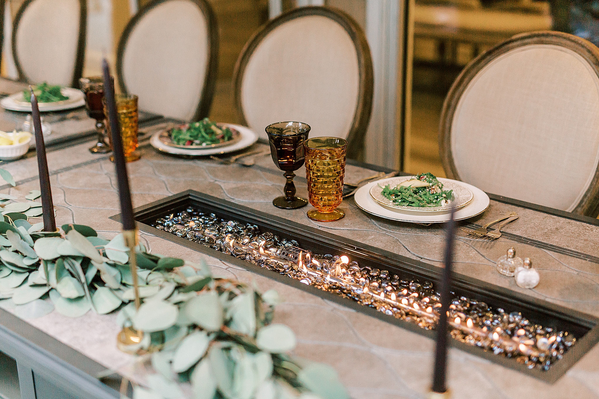 at home lakefront rehearsal dinner