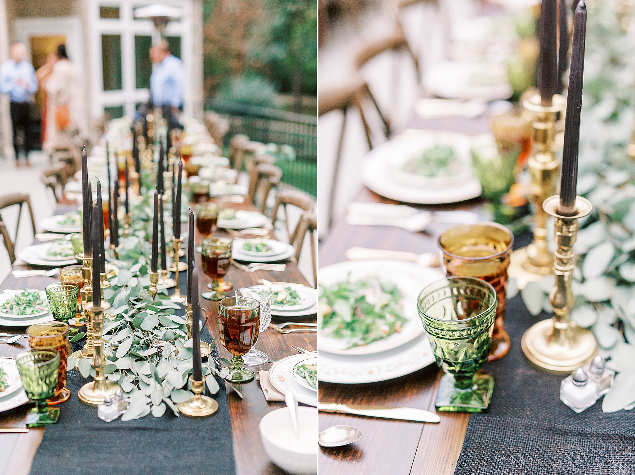 vintage place settings for Charlotte NC Rehearsal Dinner