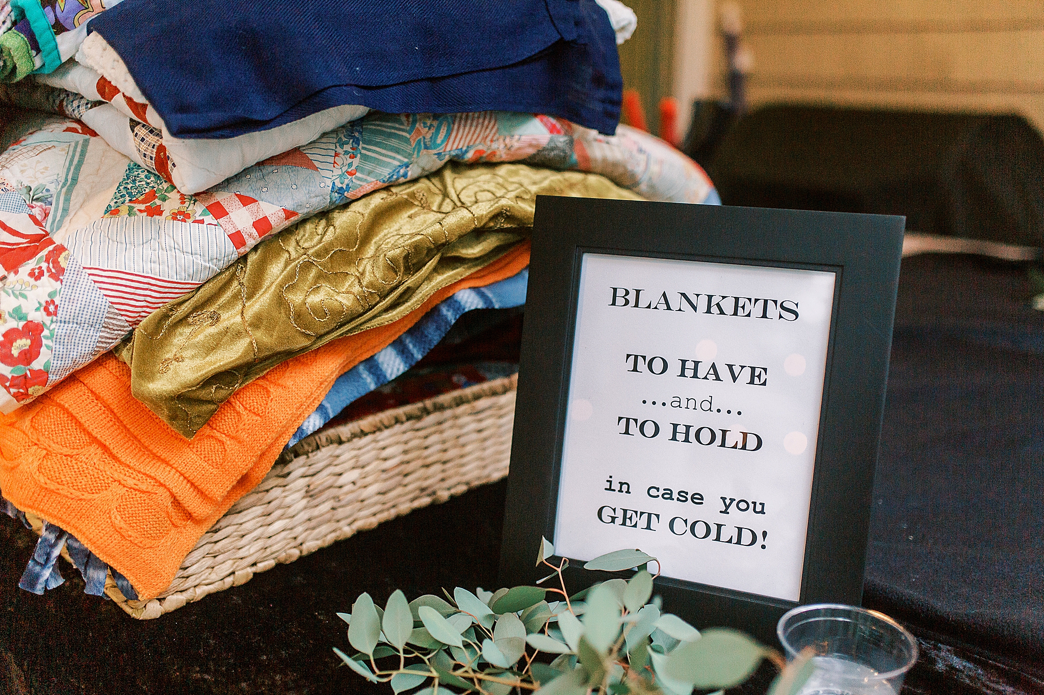 blankets for welcome dinner guests