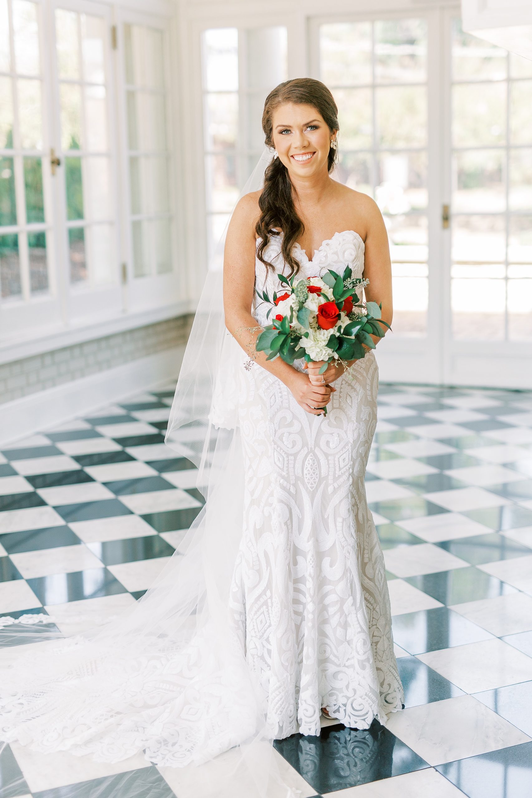 North Carolina bridal portraits in Separk Mansion