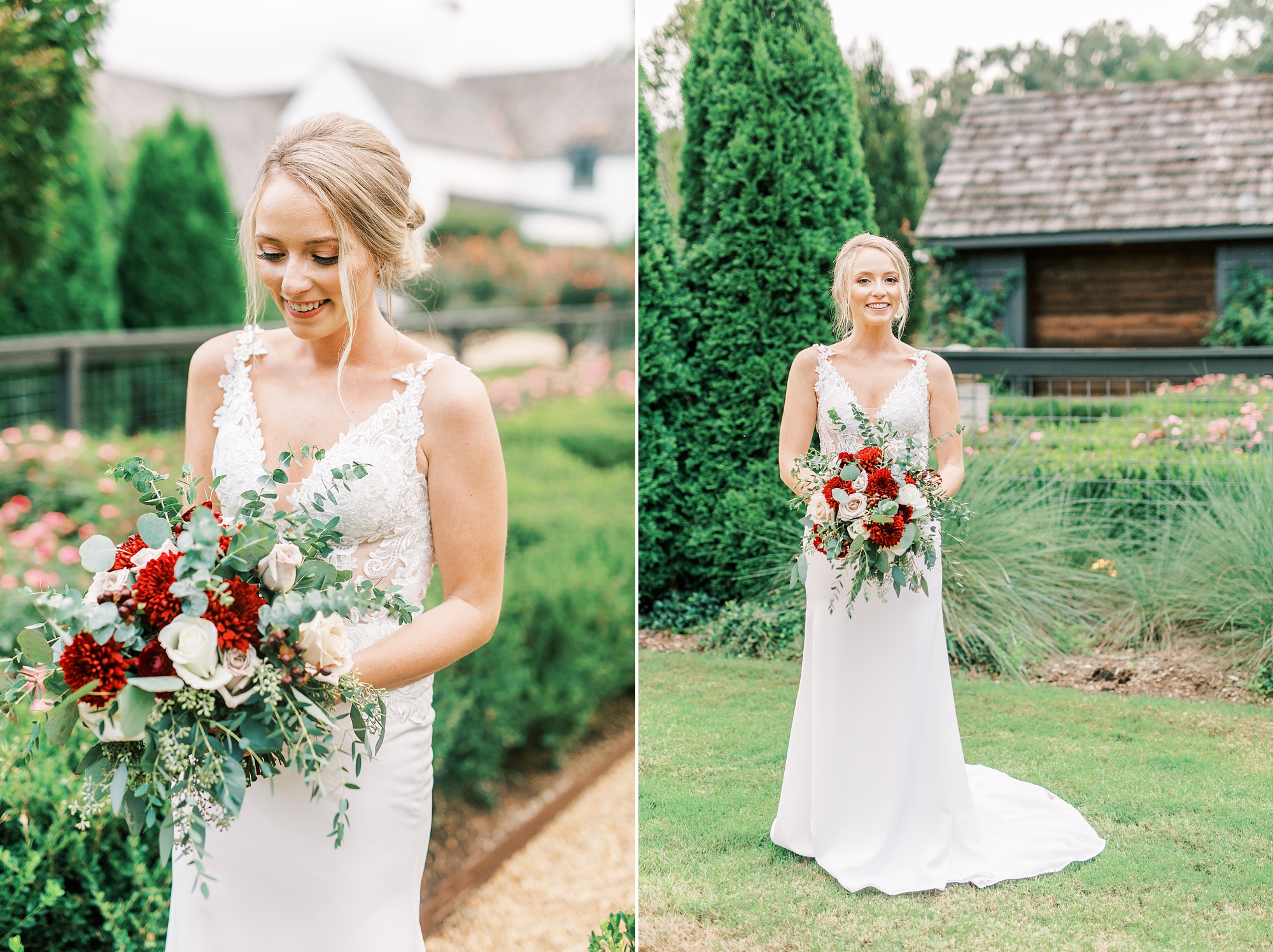 garden bridal portraits in Midland NC