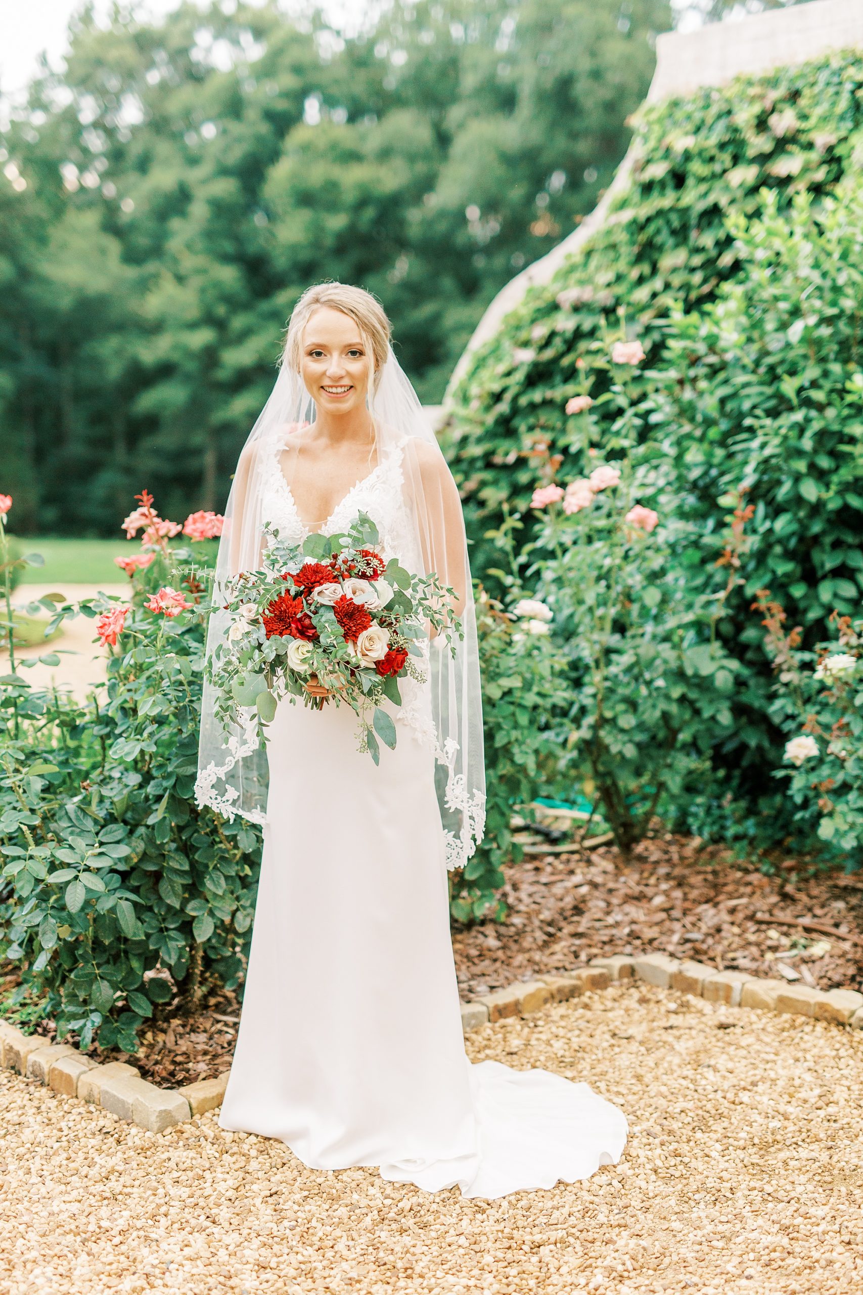 garden bridal portraits at The Andrews Farm