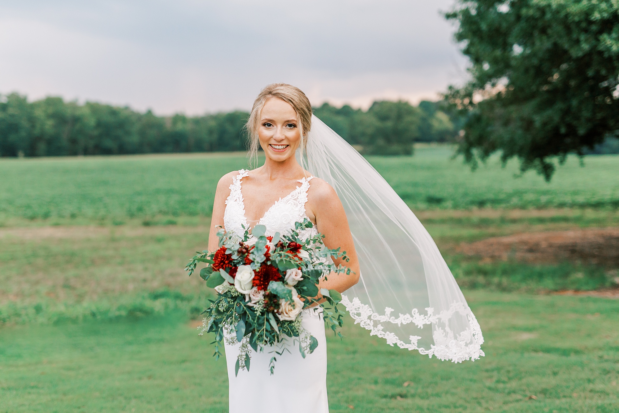 sunset bridal portraits at The Andrews Farm