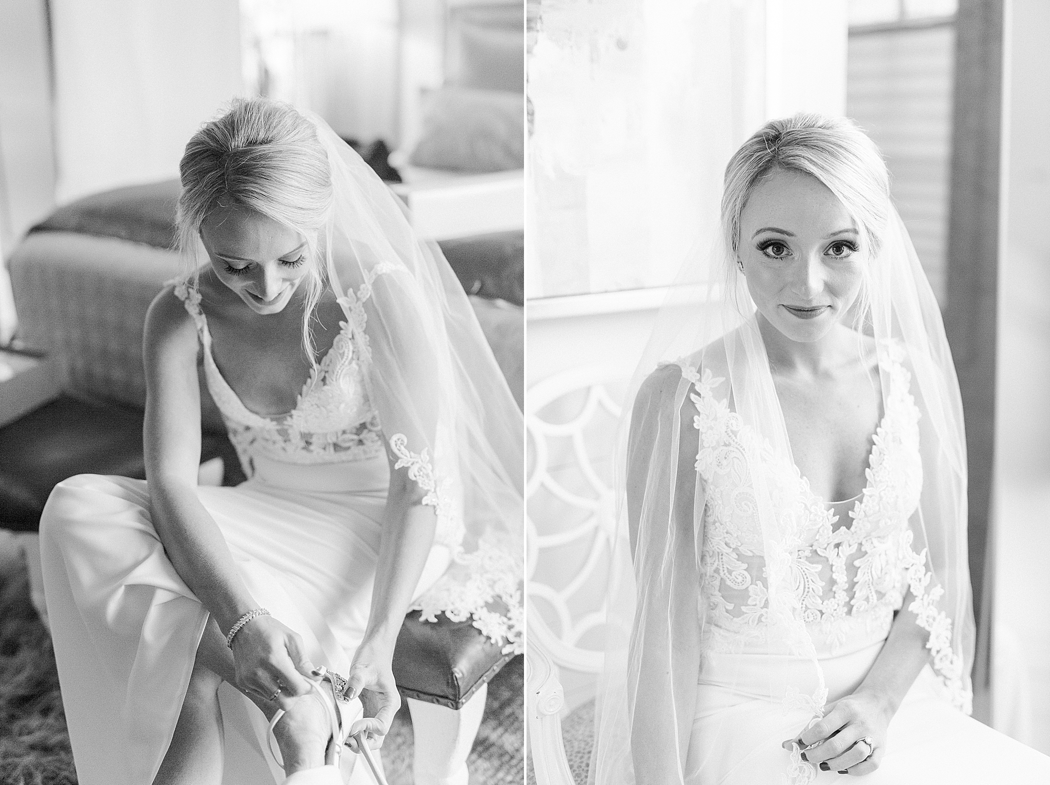 bride prepares for Carrabus Country elopement