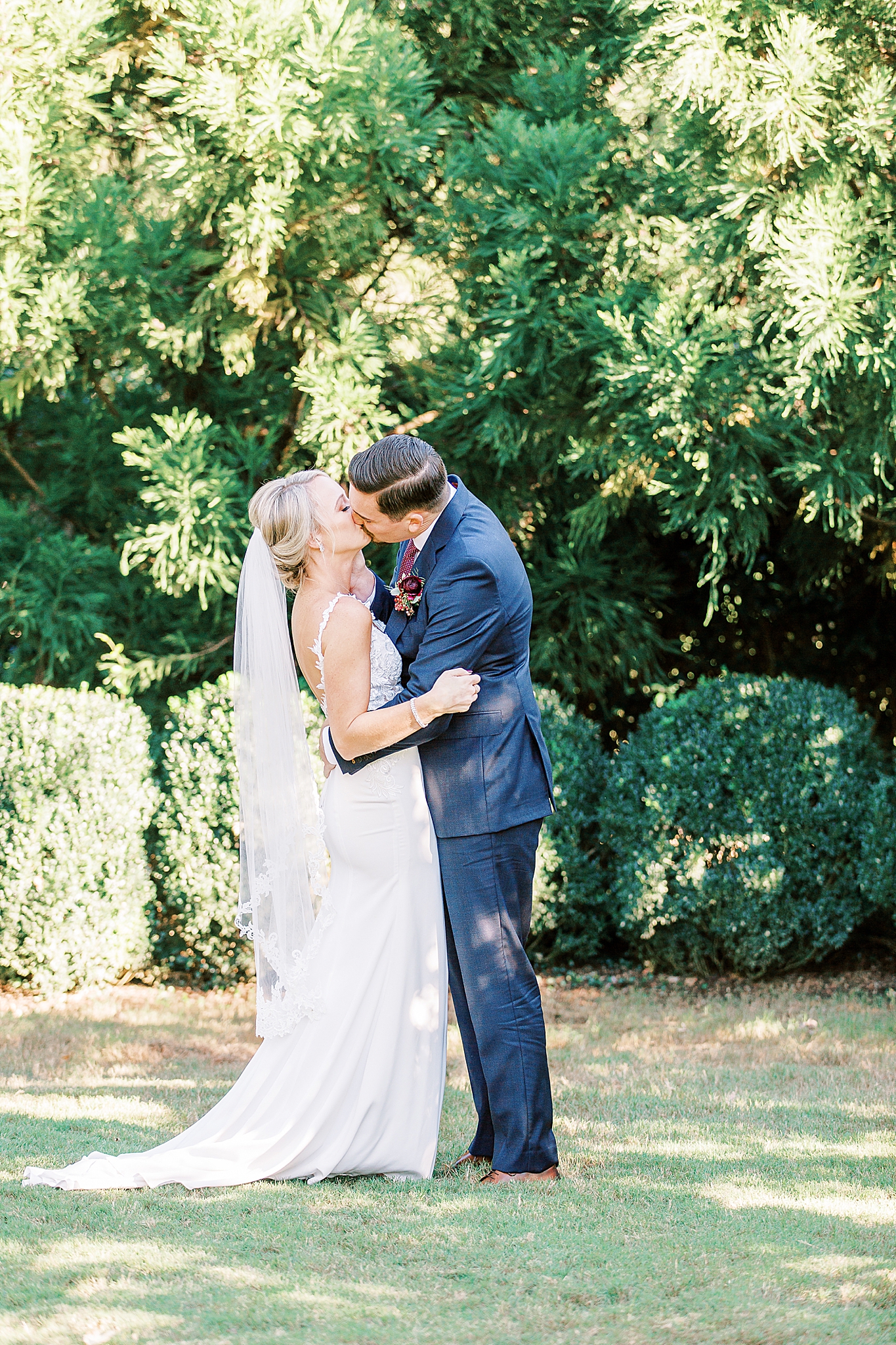 newlyweds kiss after elopement ceremony