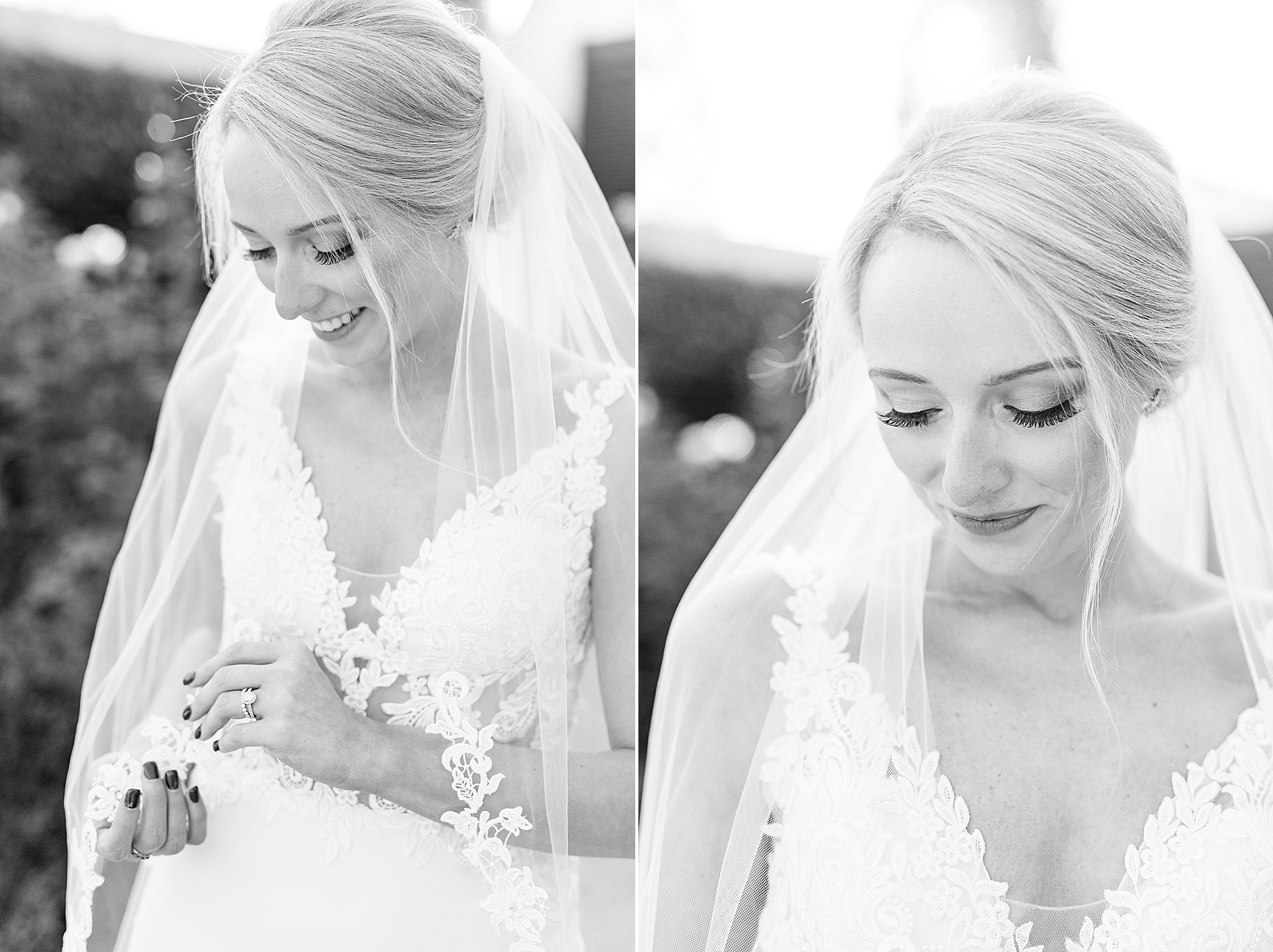 black and white classic bridal portraits in North Carolina