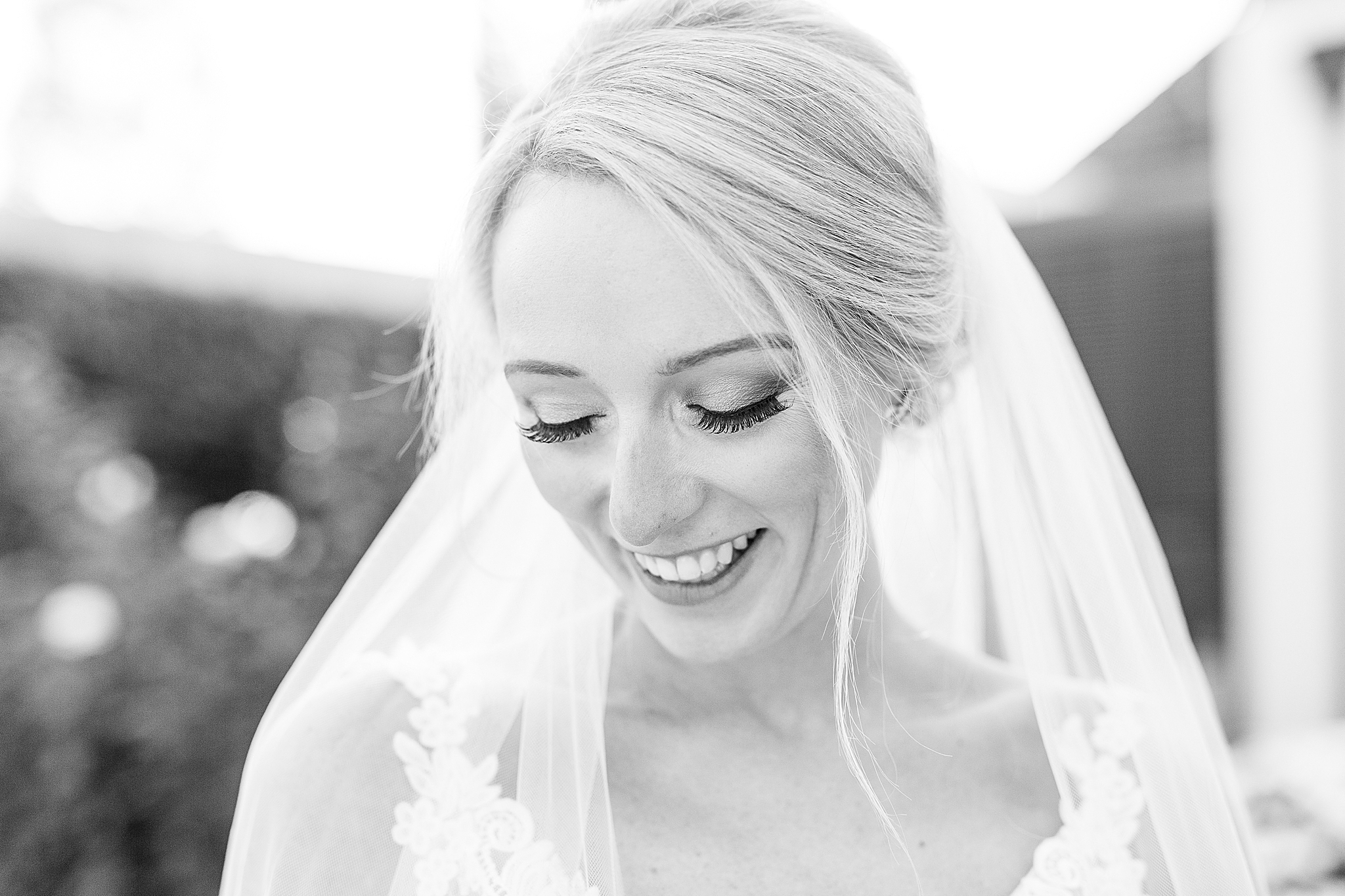 North Carolina black and white bridal portraits