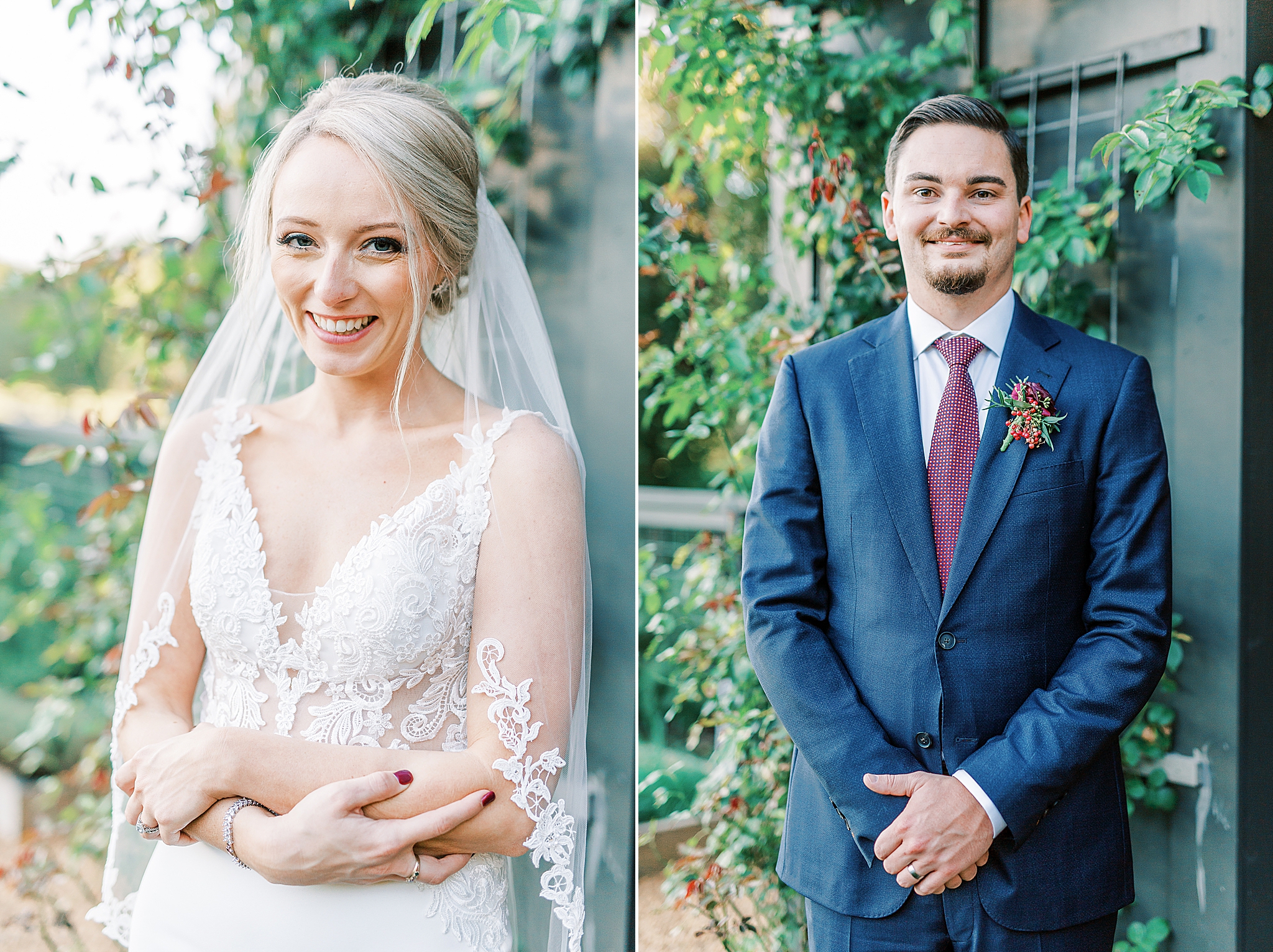NC wedding portraits of bride and groom