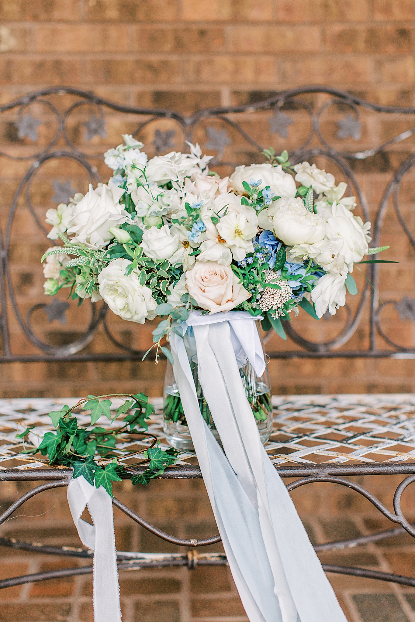 ivory and pale pink flowers for bridal bouquet
