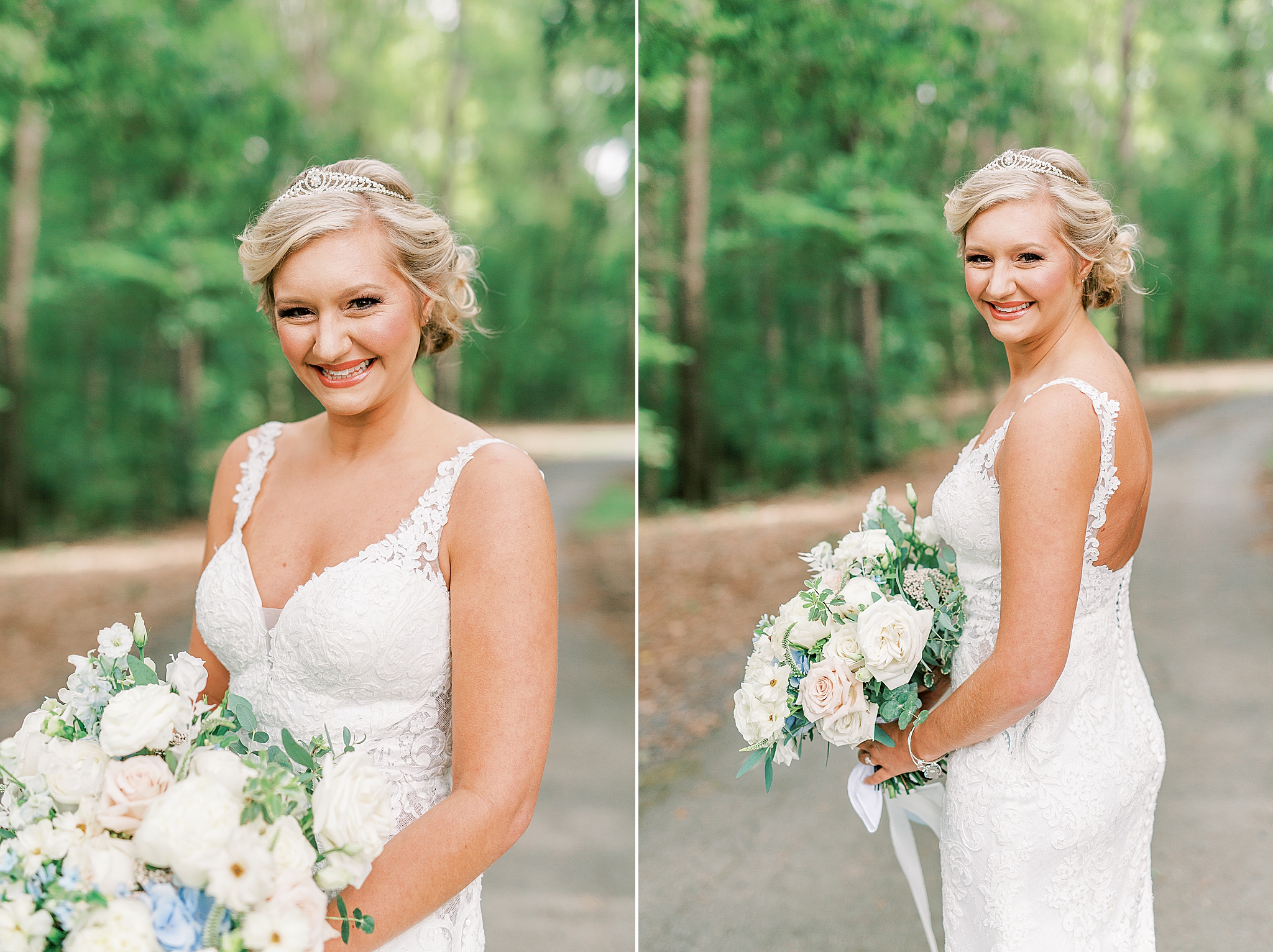Concord NC bridal portraits with bouquet