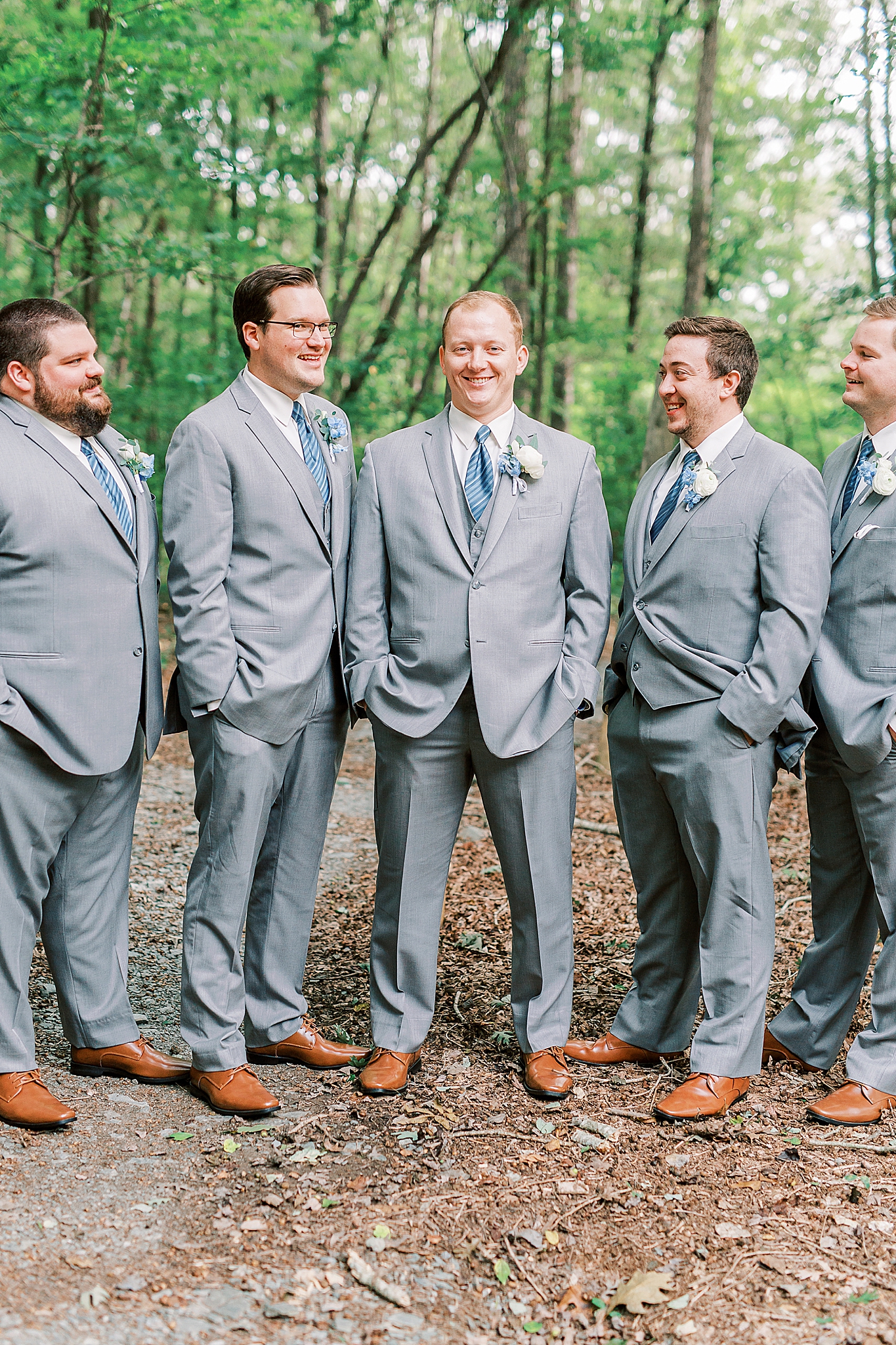 The Farm at Brusharbor wedding portraits of groom and groomsmen