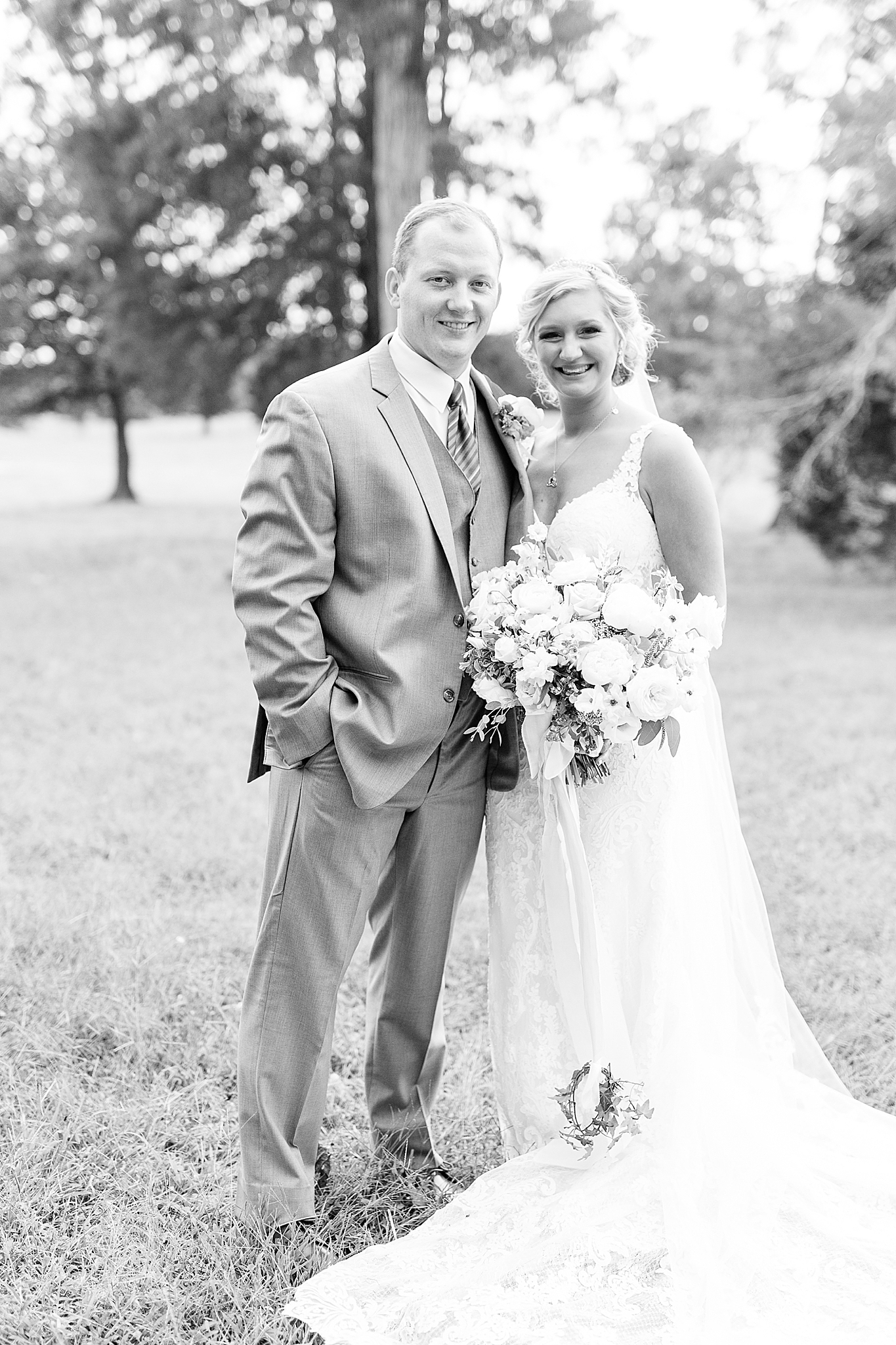 black and white The Farm at Brusharbor wedding portraits