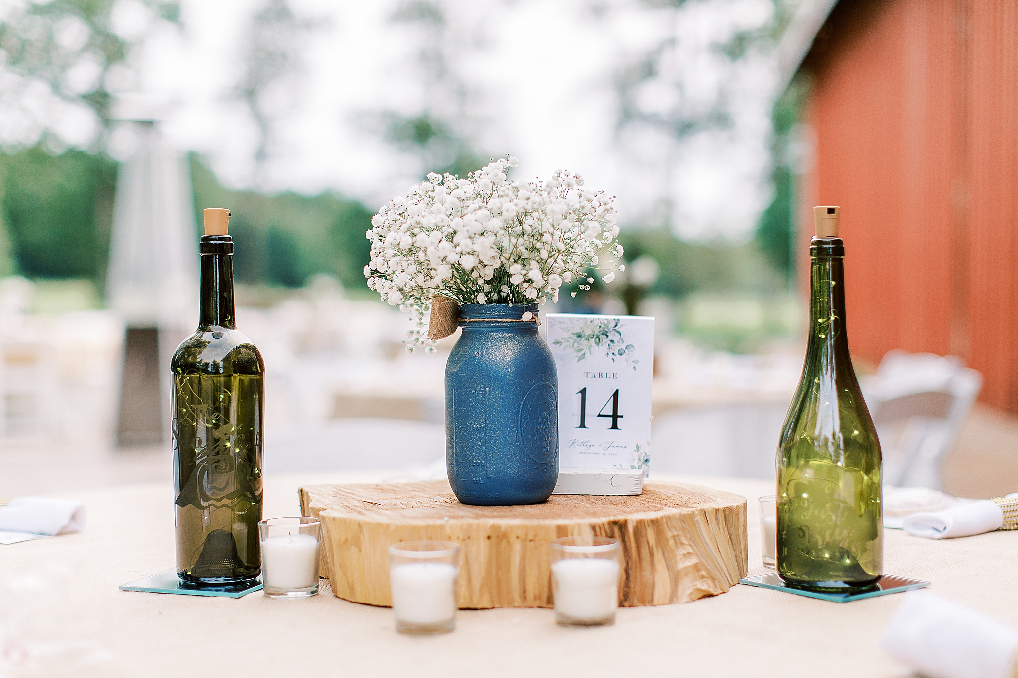 rustic The Farm at Brusharbor wedding centerpieces
