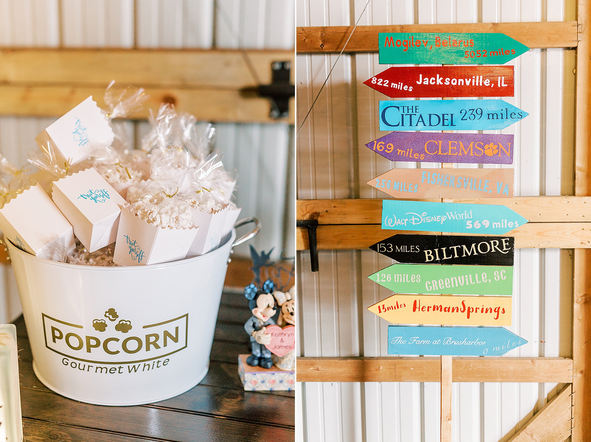 details for NC wedding reception at The Farm at Brusharbor