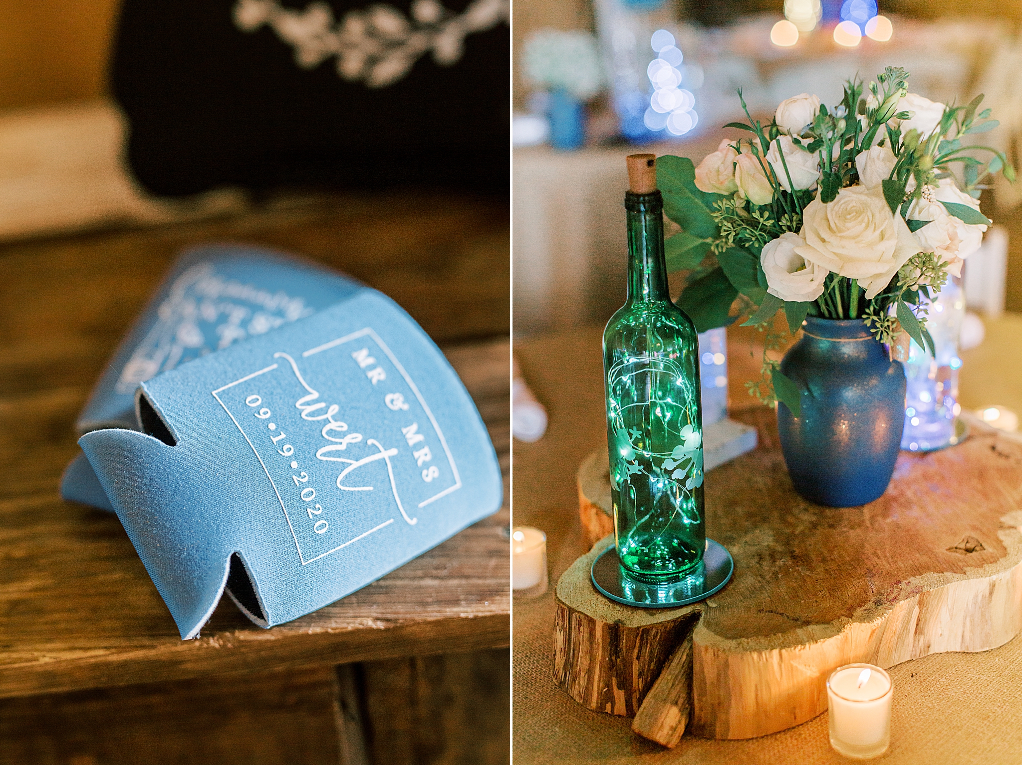 NC wedding reception details for rustic celebration