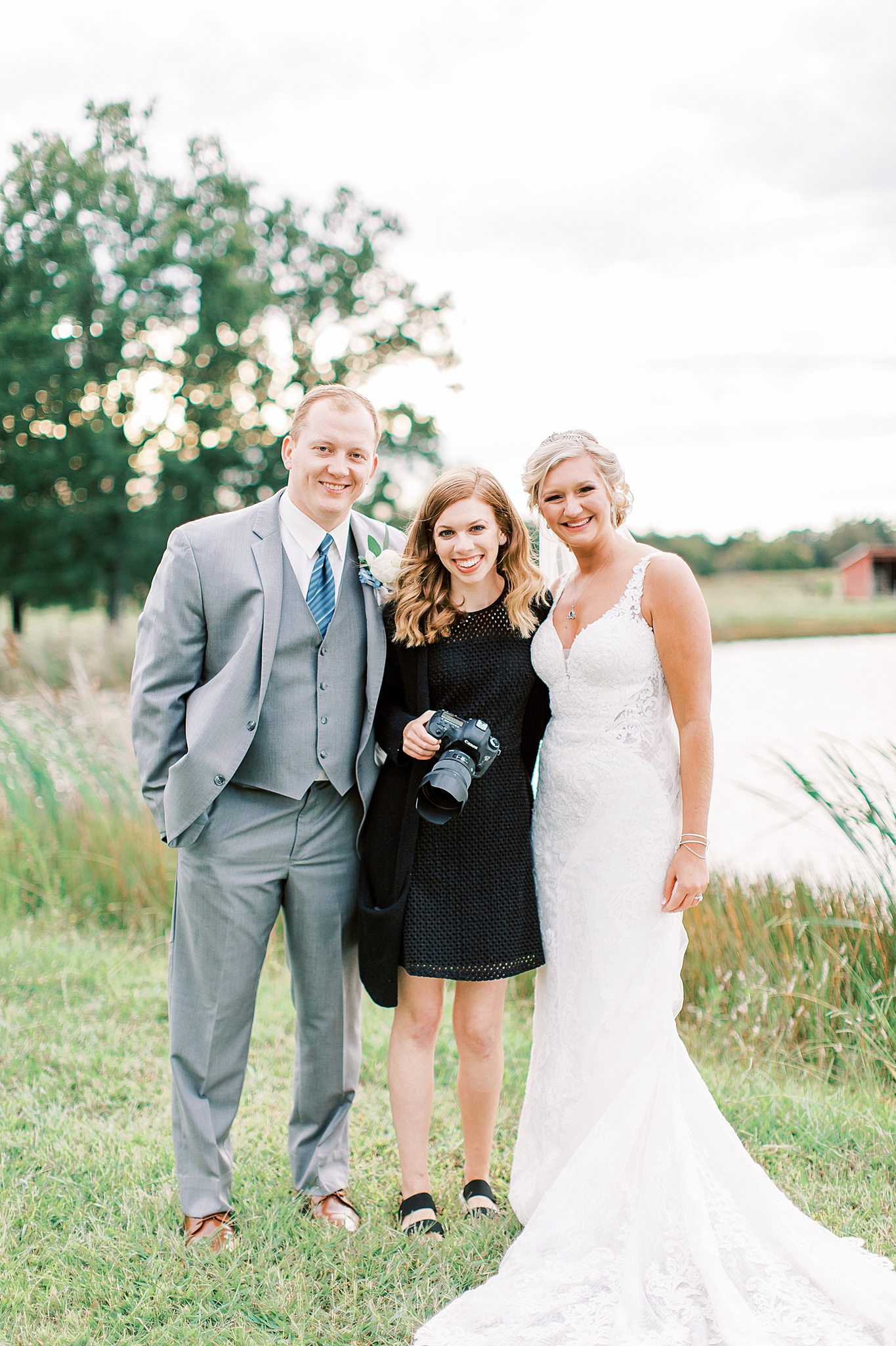 bride and groom pose with Kevyn Dixon Photography at The Farm at Brusharbor