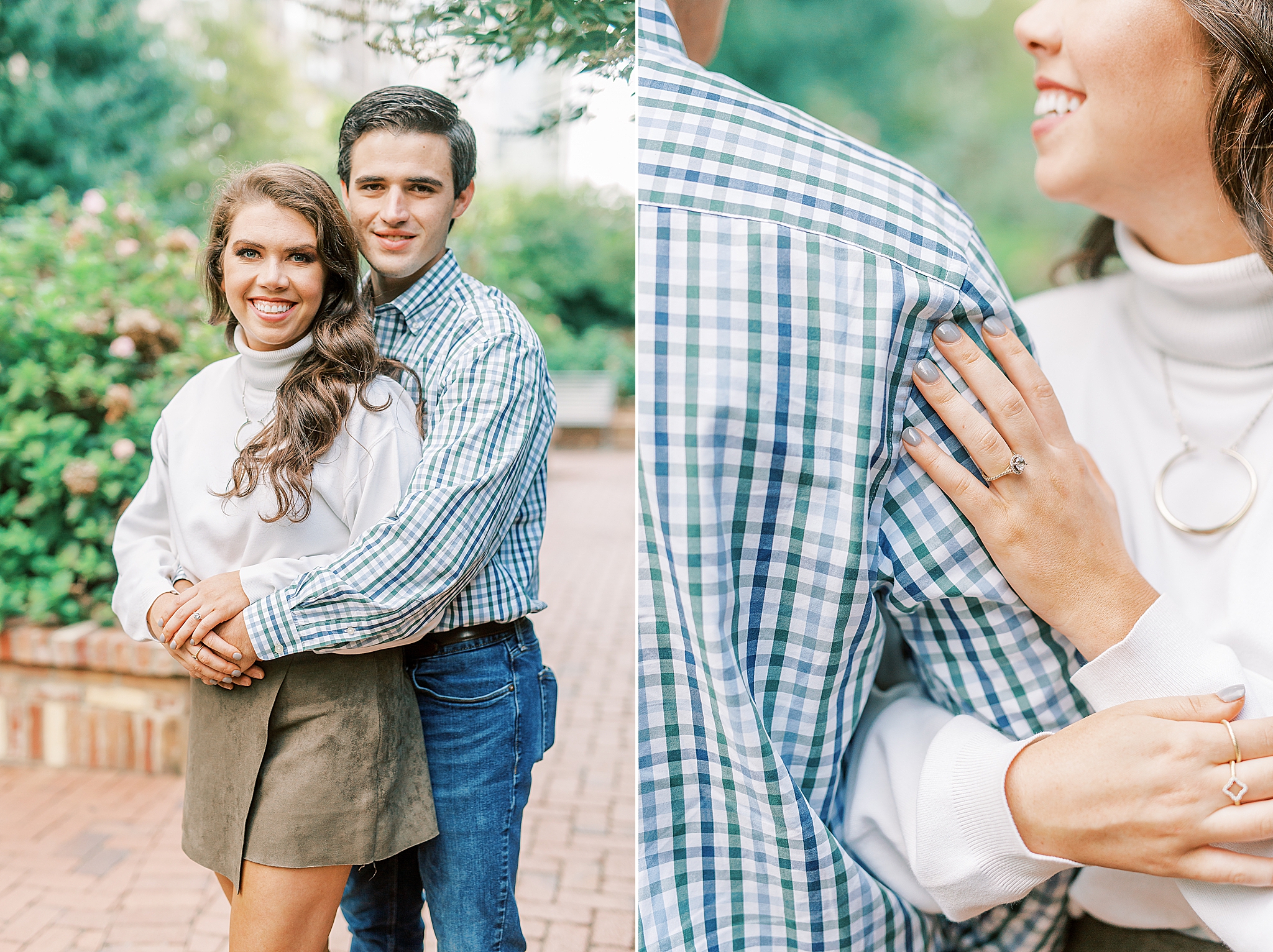 downtown city portraits for engagement session
